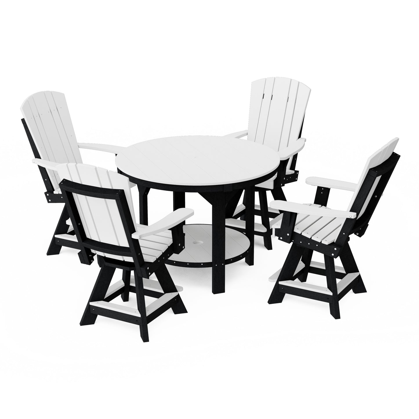 Heritage 5-Piece Round Counter Height Dining Set with Swivel Chairs
