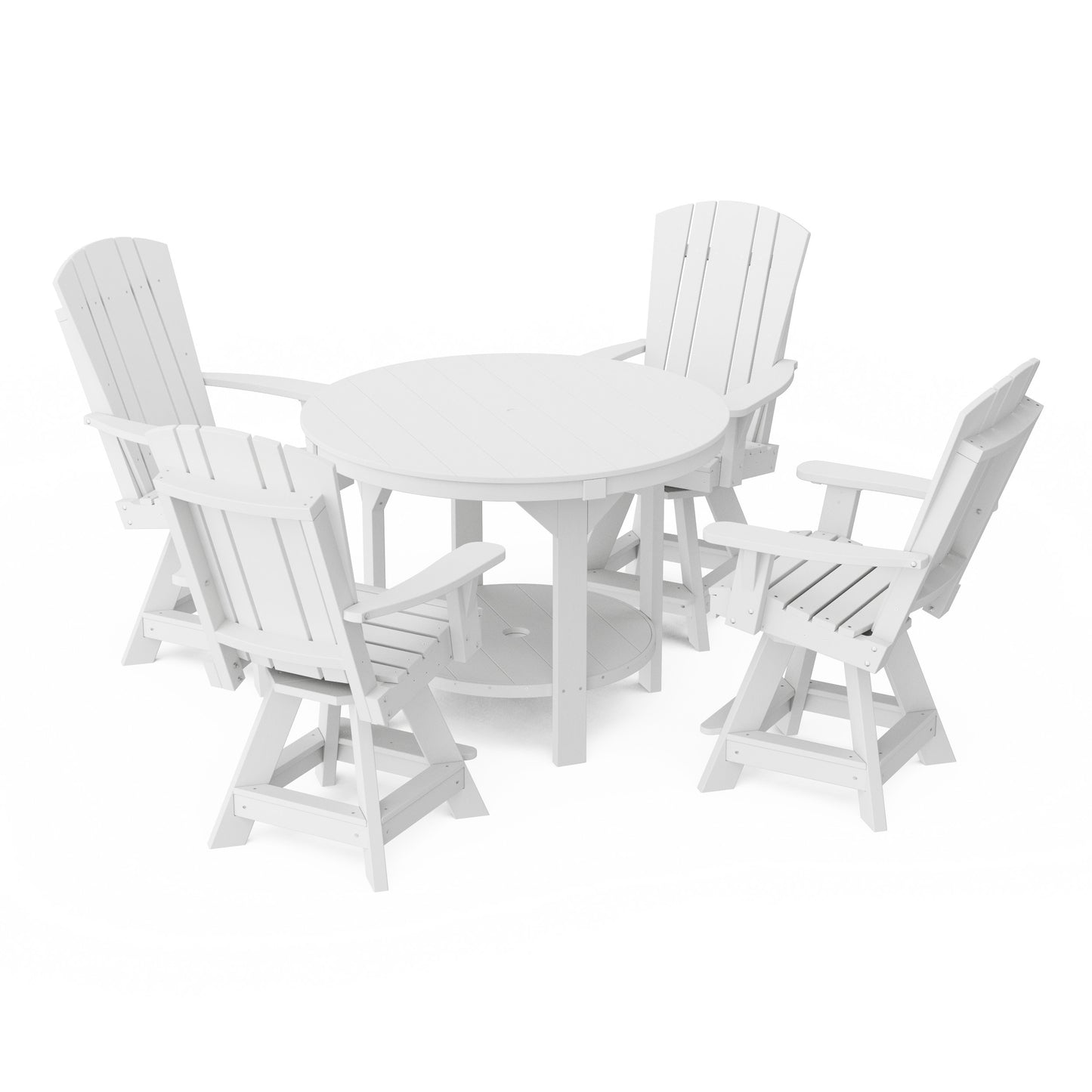 Heritage 5-Piece Round Counter Height Dining Set with Swivel Chairs