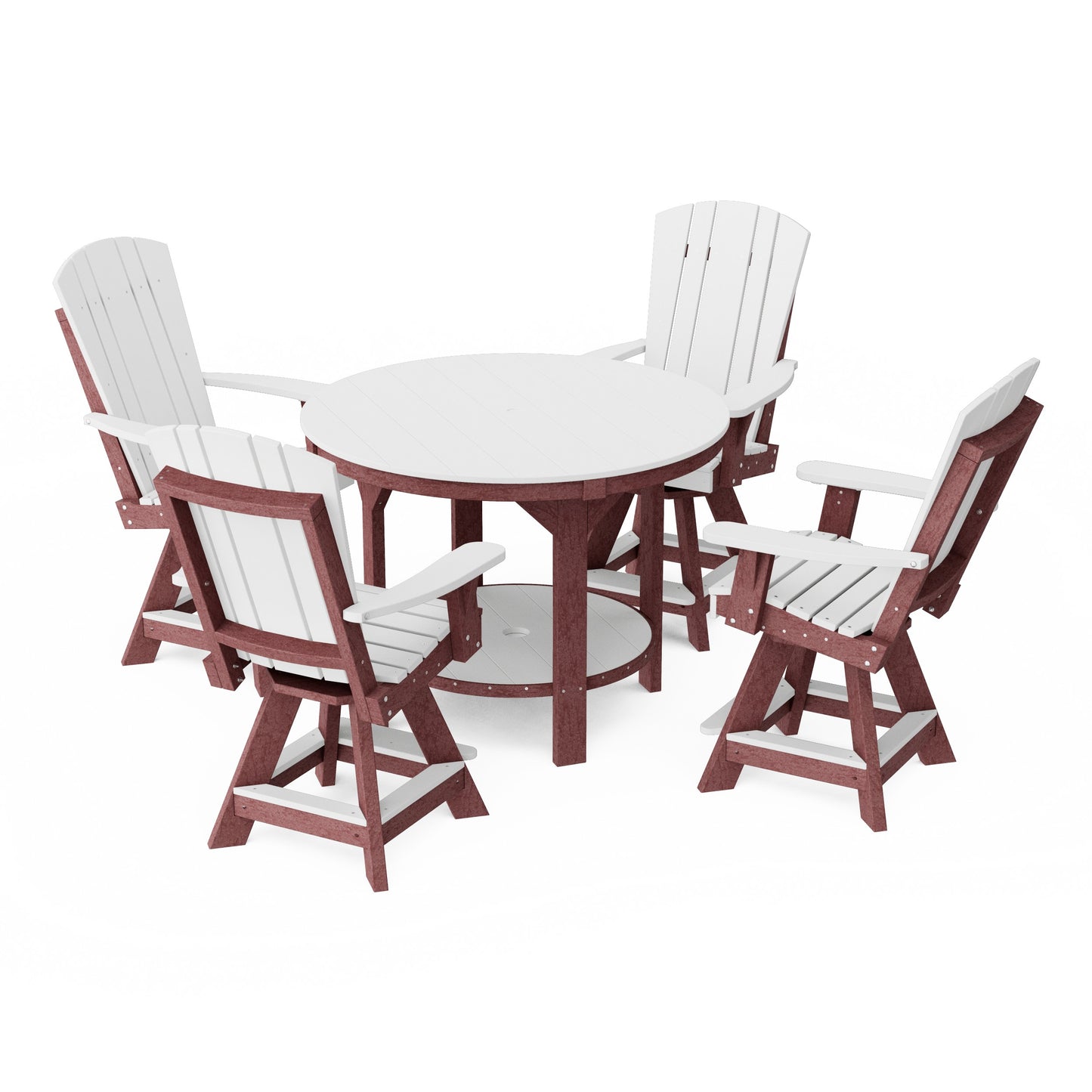 Heritage 5-Piece Round Counter Height Dining Set with Swivel Chairs