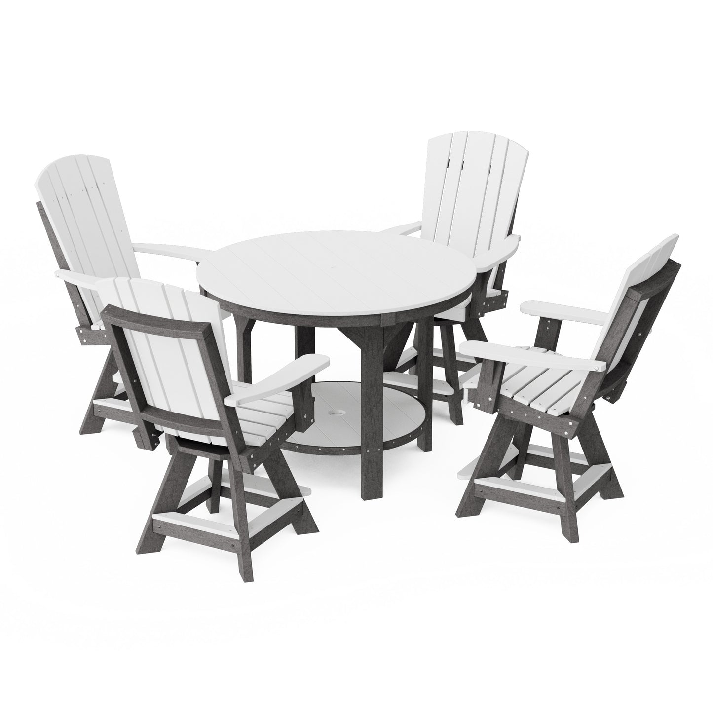 Heritage 5-Piece Round Counter Height Dining Set with Swivel Chairs
