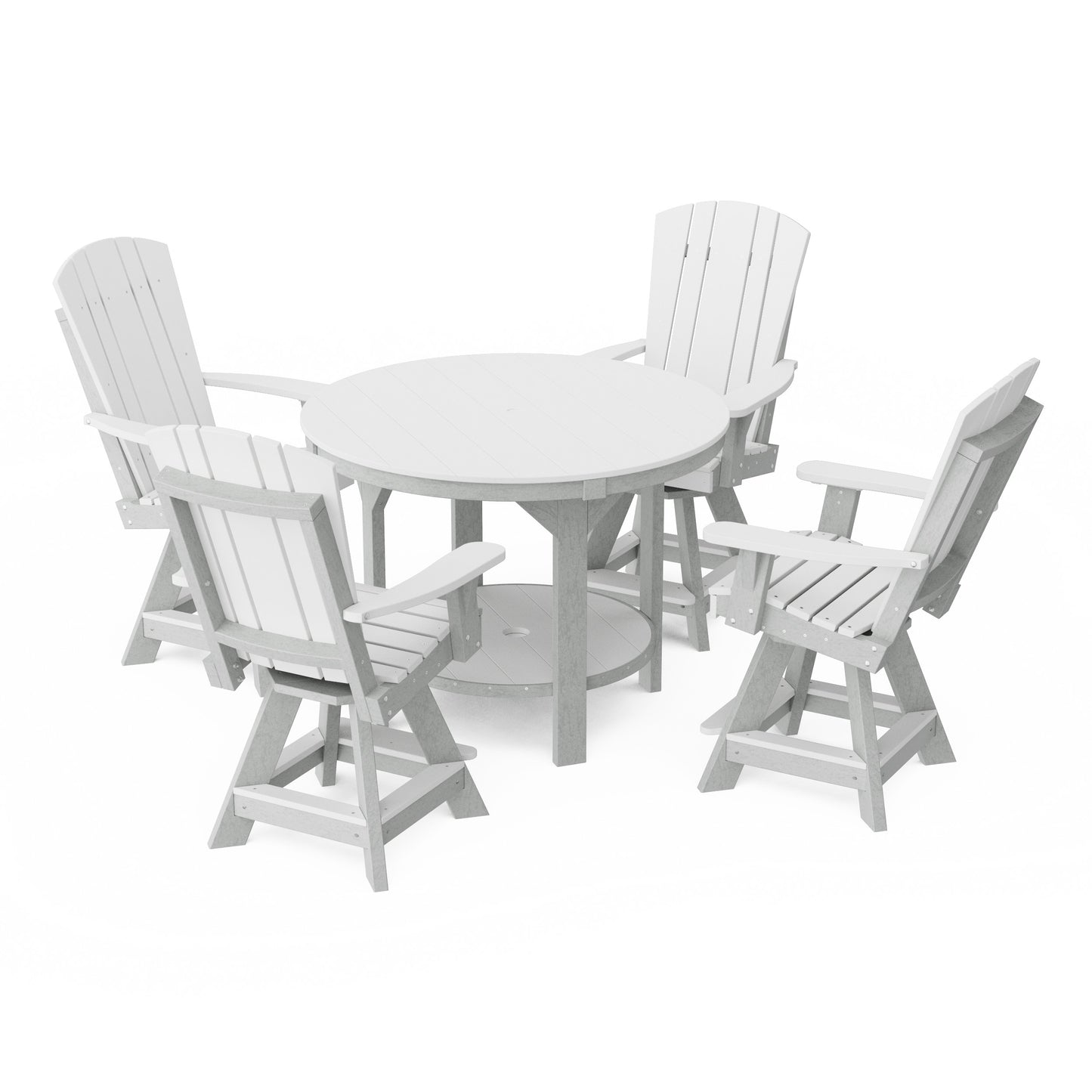 Heritage 5-Piece Round Counter Height Dining Set with Swivel Chairs