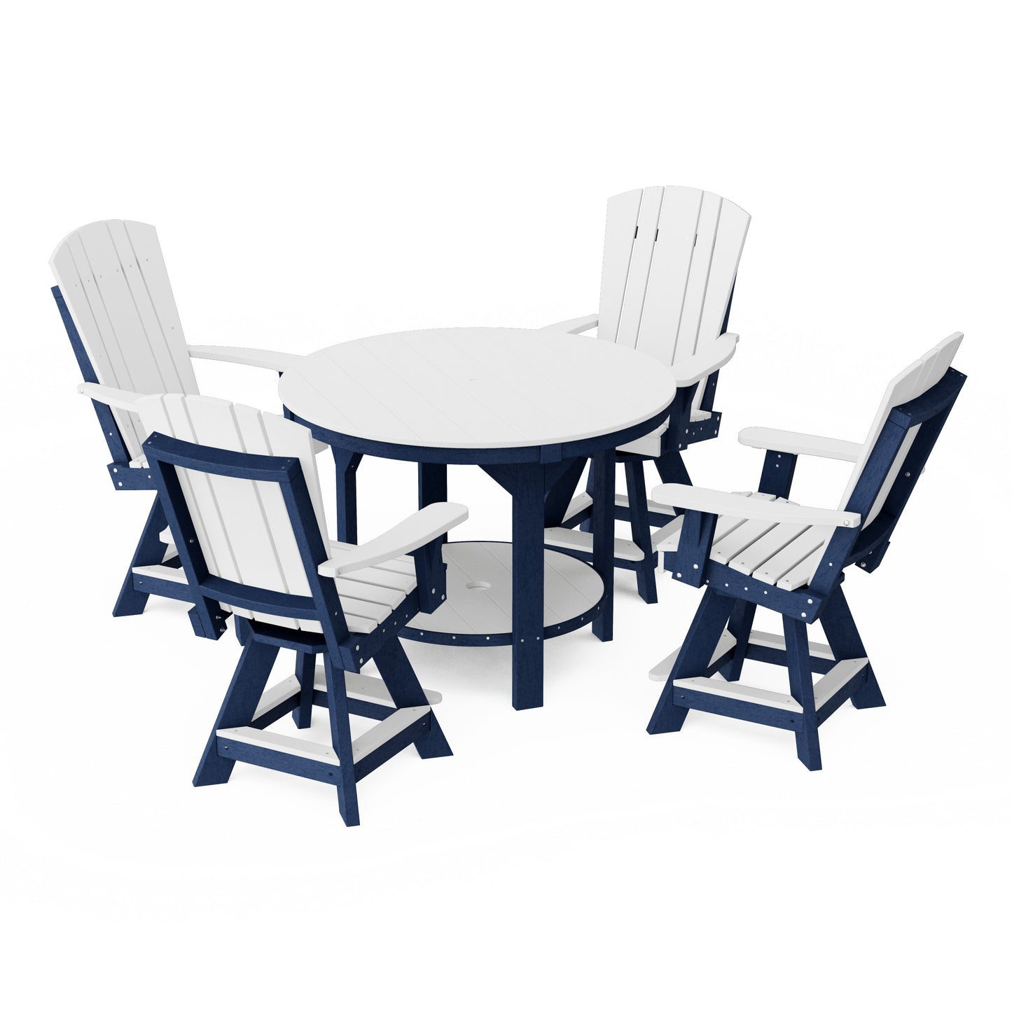 Heritage 5-Piece Round Counter Height Dining Set with Swivel Chairs