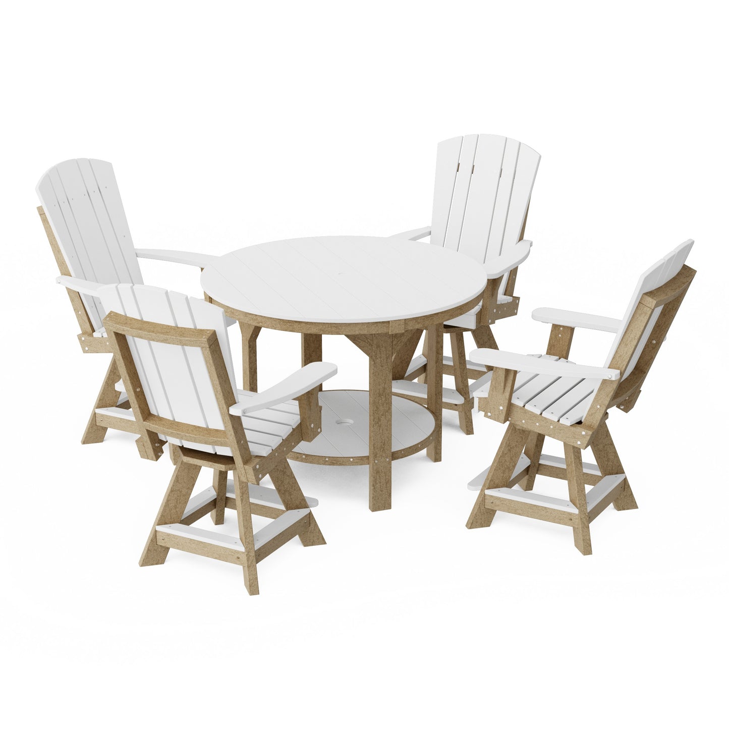 Heritage 5-Piece Round Counter Height Dining Set with Swivel Chairs