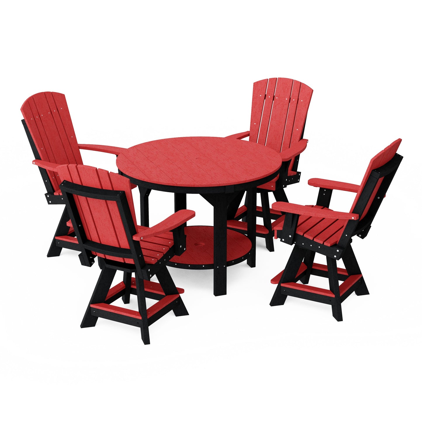 Heritage 5-Piece Round Counter Height Dining Set with Swivel Chairs