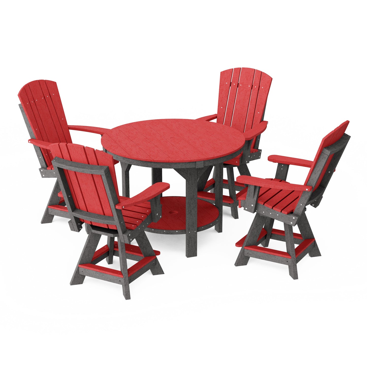 Heritage 5-Piece Round Counter Height Dining Set with Swivel Chairs