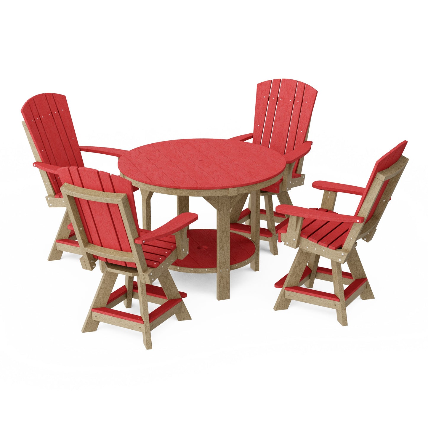 Heritage 5-Piece Round Counter Height Dining Set with Swivel Chairs