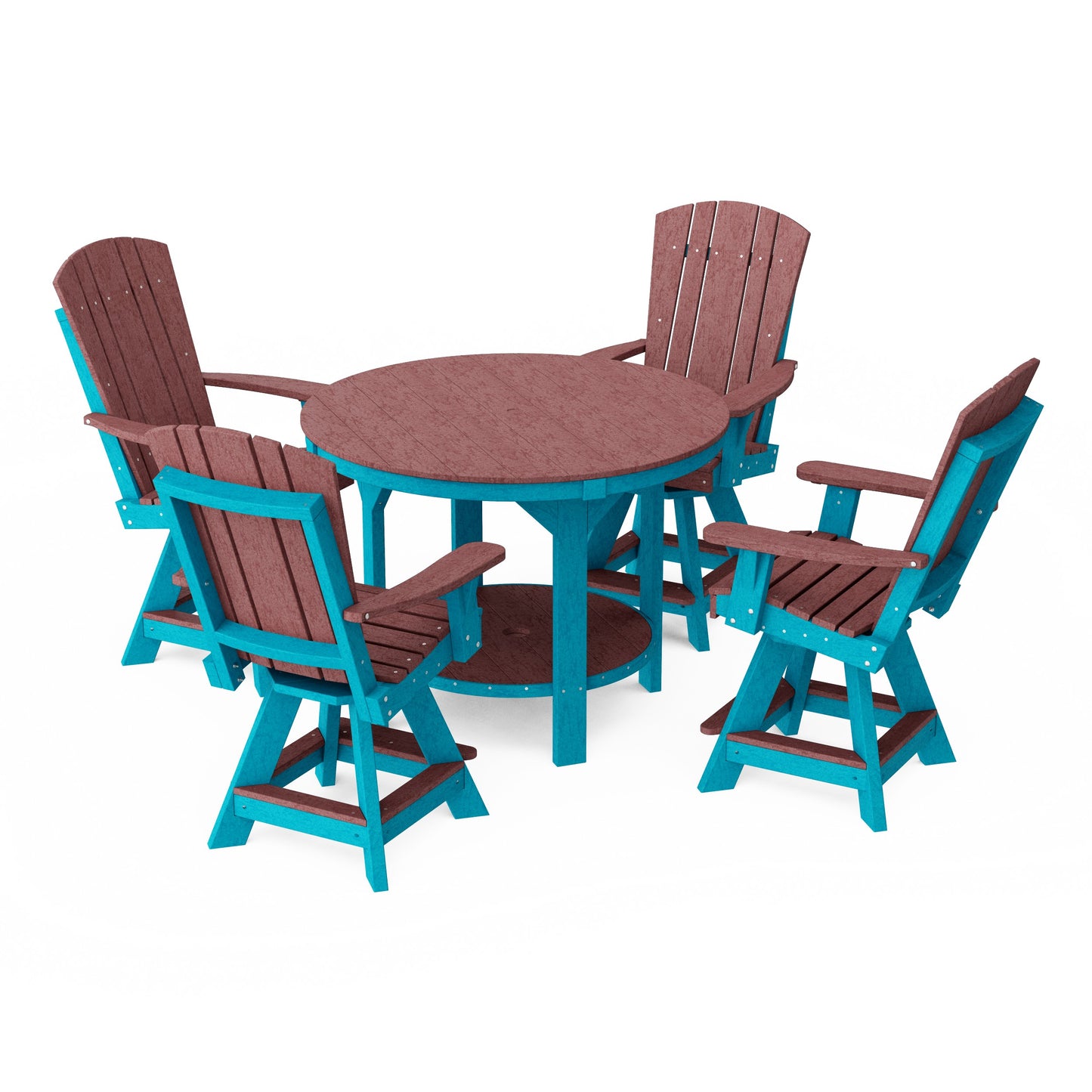 Heritage 5-Piece Round Counter Height Dining Set with Swivel Chairs