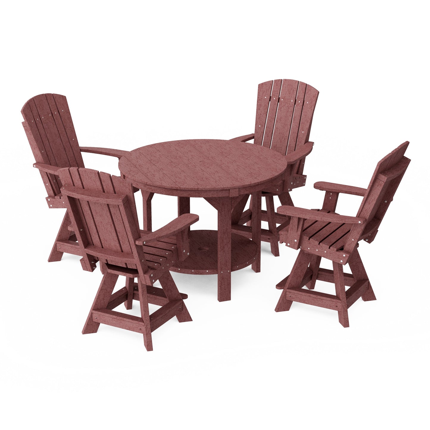 Heritage 5-Piece Round Counter Height Dining Set with Swivel Chairs
