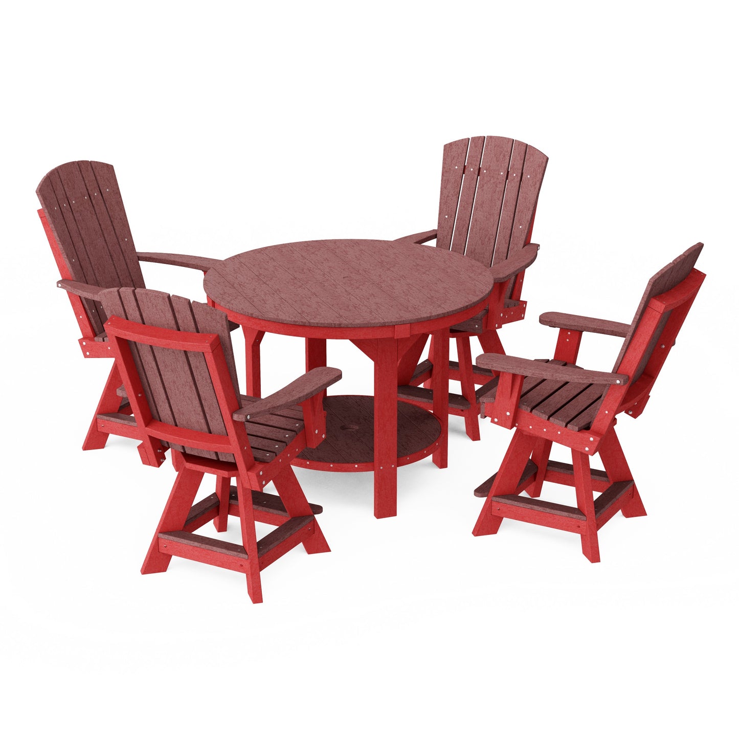Heritage 5-Piece Round Counter Height Dining Set with Swivel Chairs