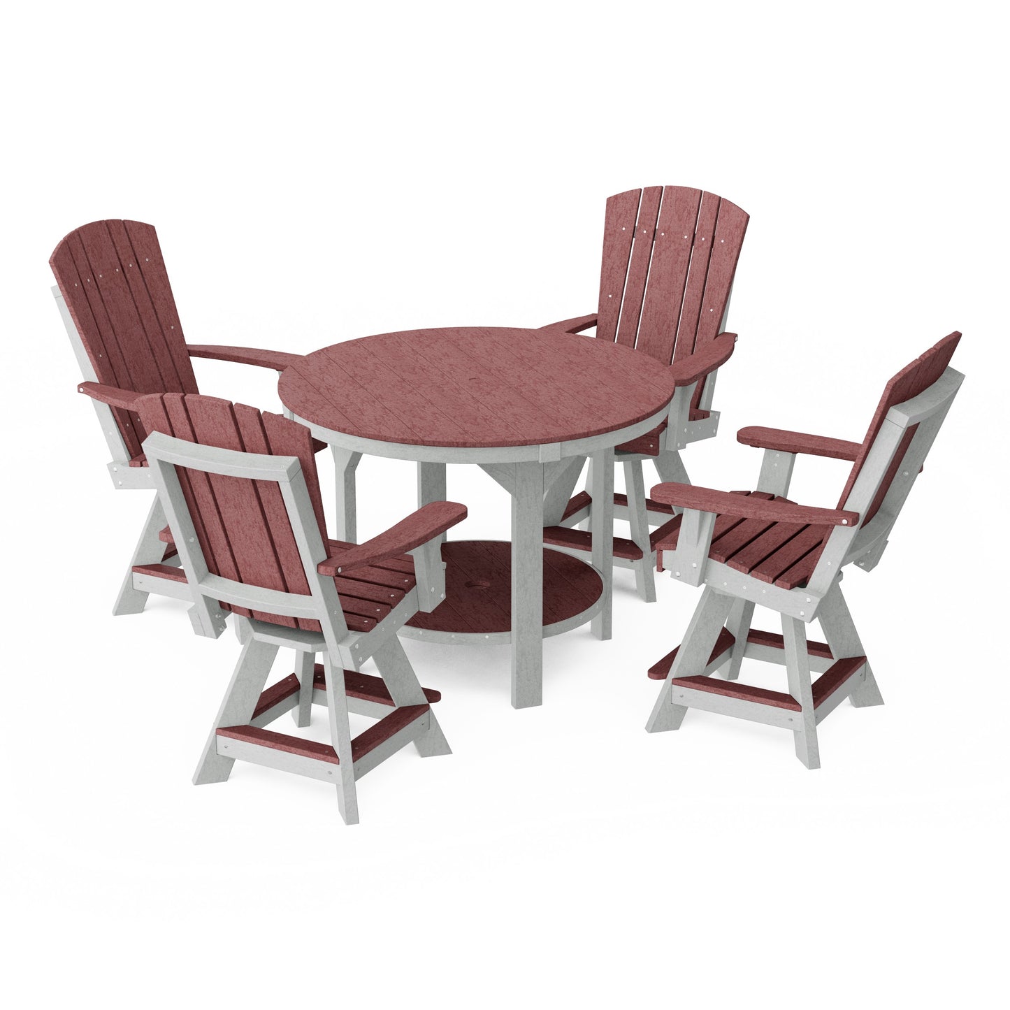 Heritage 5-Piece Round Counter Height Dining Set with Swivel Chairs