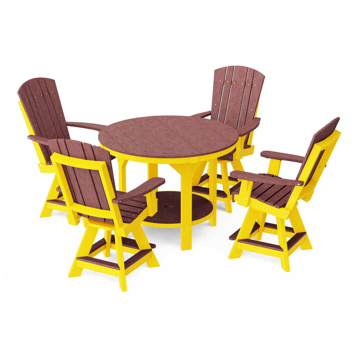 Heritage 5-Piece Round Counter Height Dining Set with Swivel Chairs