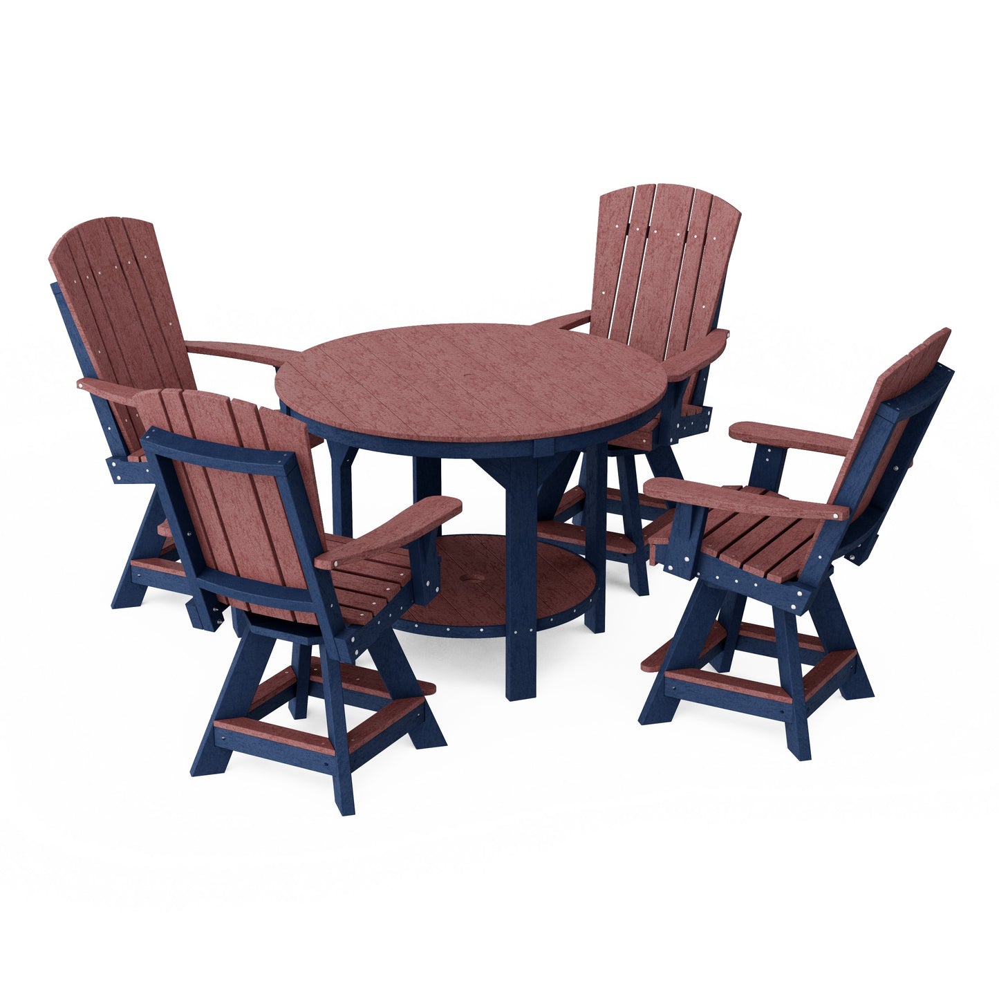 Heritage 5-Piece Round Counter Height Dining Set with Swivel Chairs