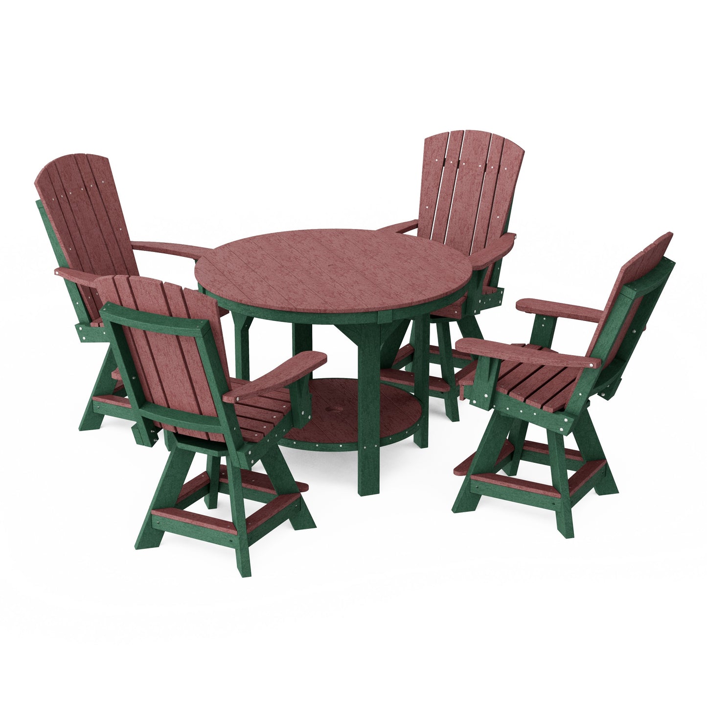 Heritage 5-Piece Round Counter Height Dining Set with Swivel Chairs