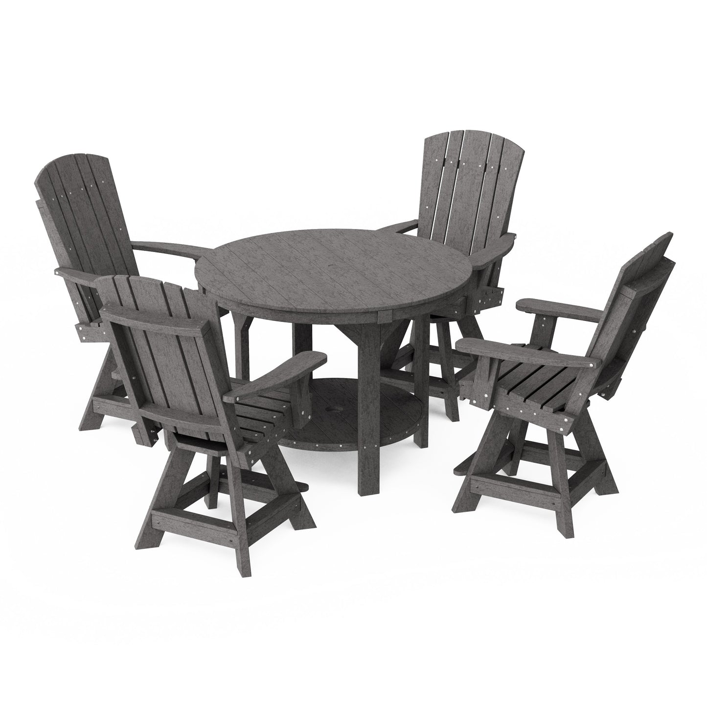 Heritage 5-Piece Round Counter Height Dining Set with Swivel Chairs