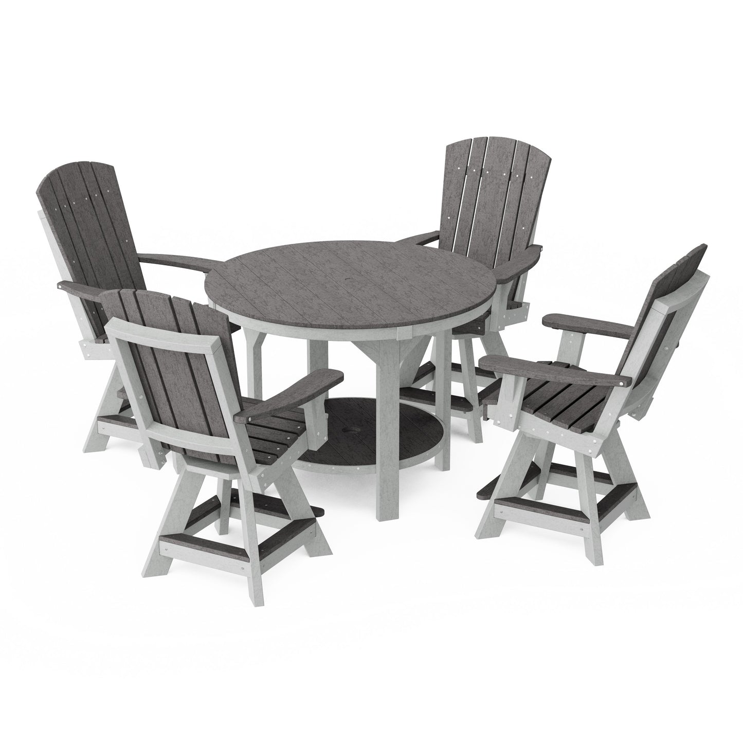 Heritage 5-Piece Round Counter Height Dining Set with Swivel Chairs