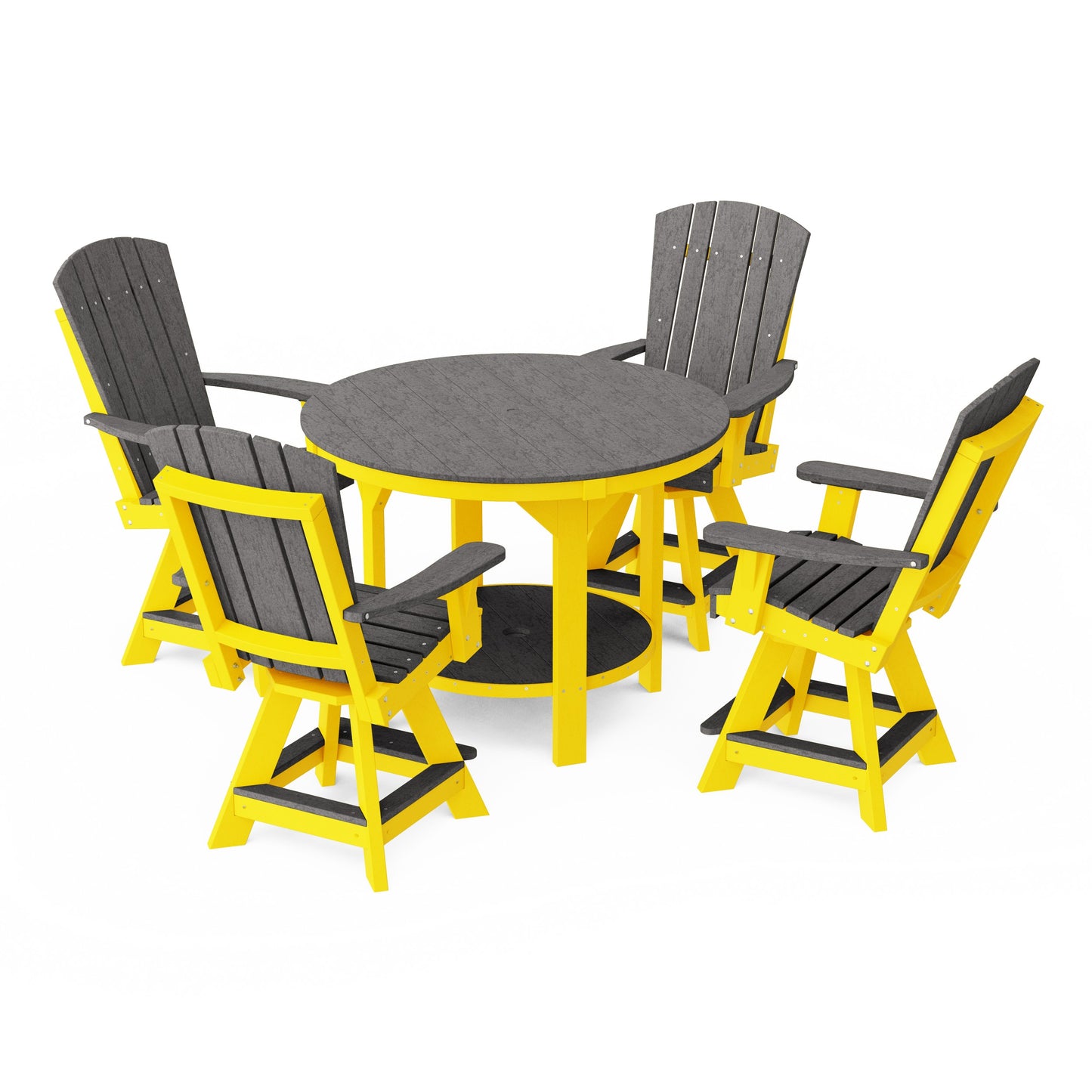 Heritage 5-Piece Round Counter Height Dining Set with Swivel Chairs