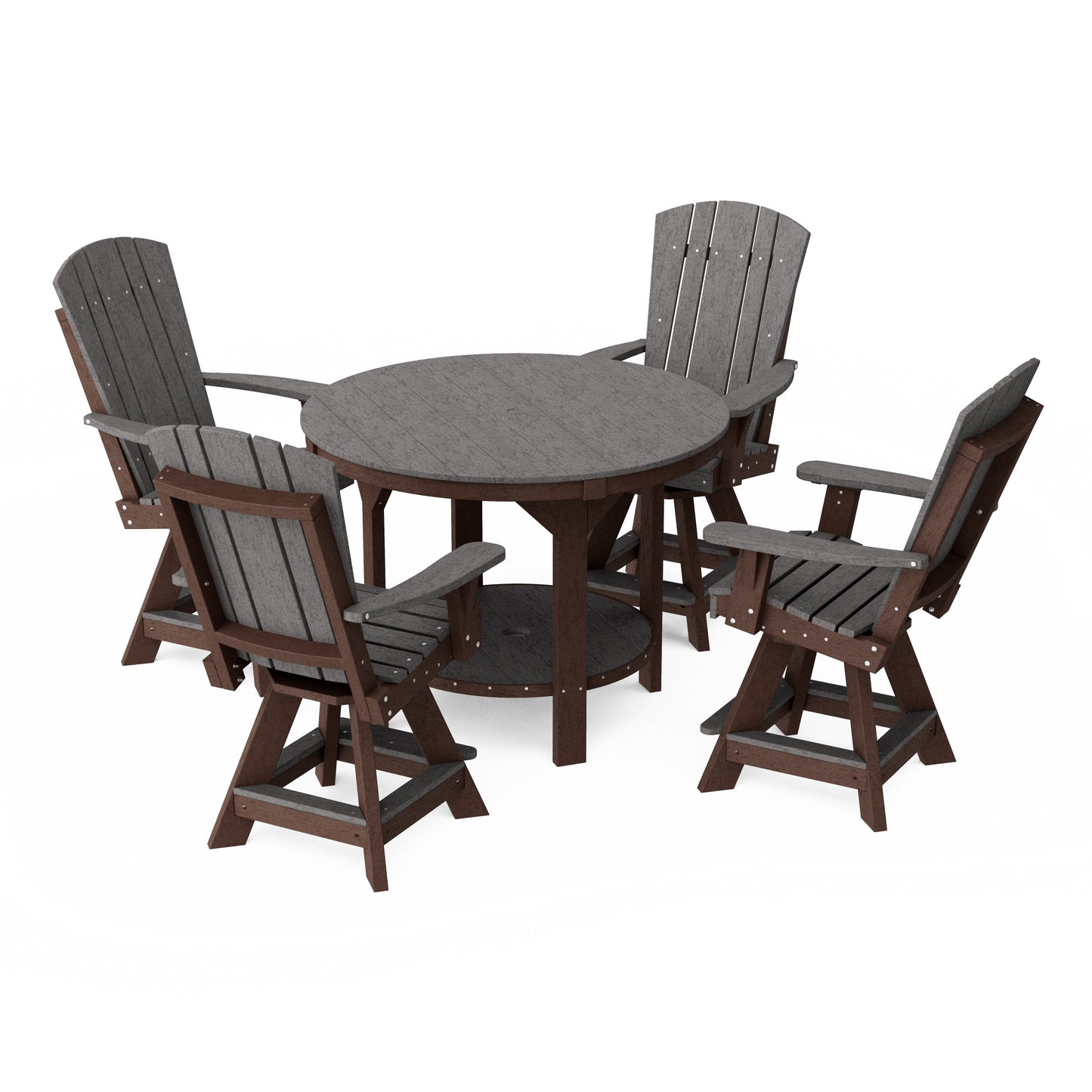 Heritage 5-Piece Round Counter Height Dining Set with Swivel Chairs