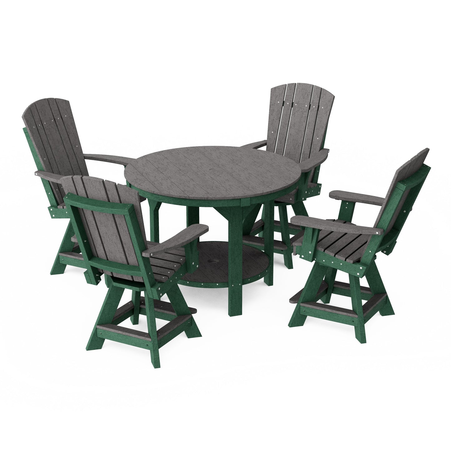 Heritage 5-Piece Round Counter Height Dining Set with Swivel Chairs