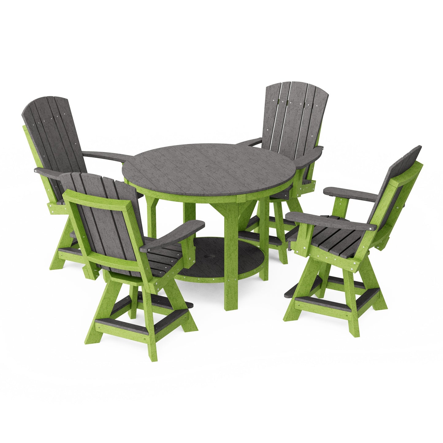 Heritage 5-Piece Round Counter Height Dining Set with Swivel Chairs