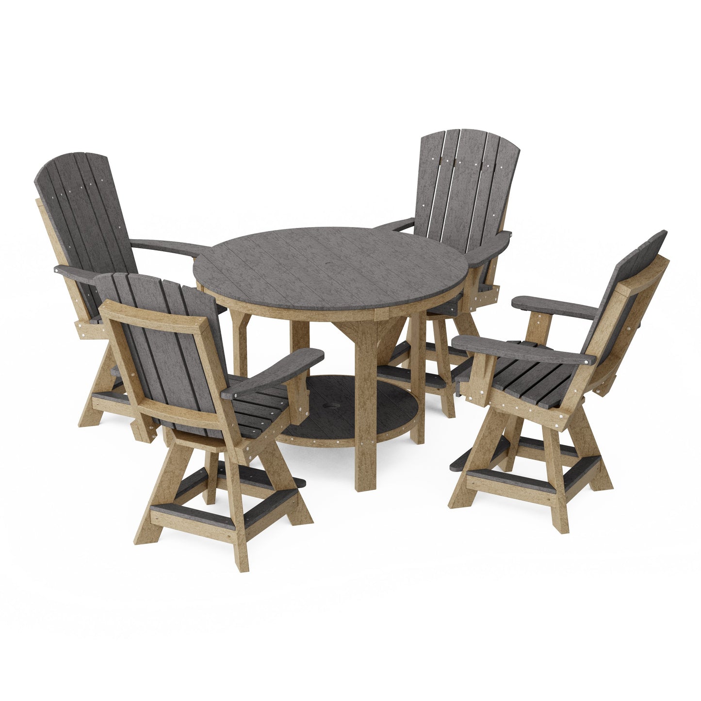 Heritage 5-Piece Round Counter Height Dining Set with Swivel Chairs