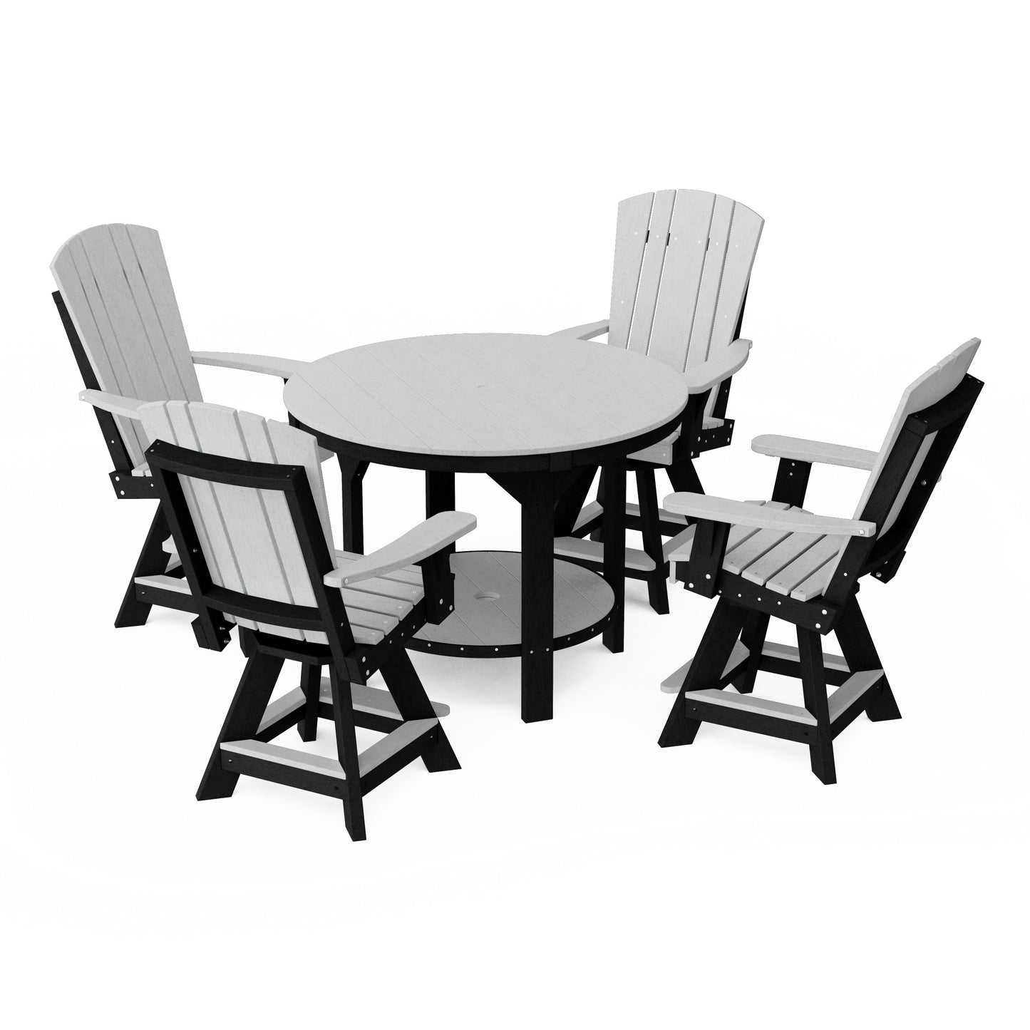 Heritage 5-Piece Round Counter Height Dining Set with Swivel Chairs