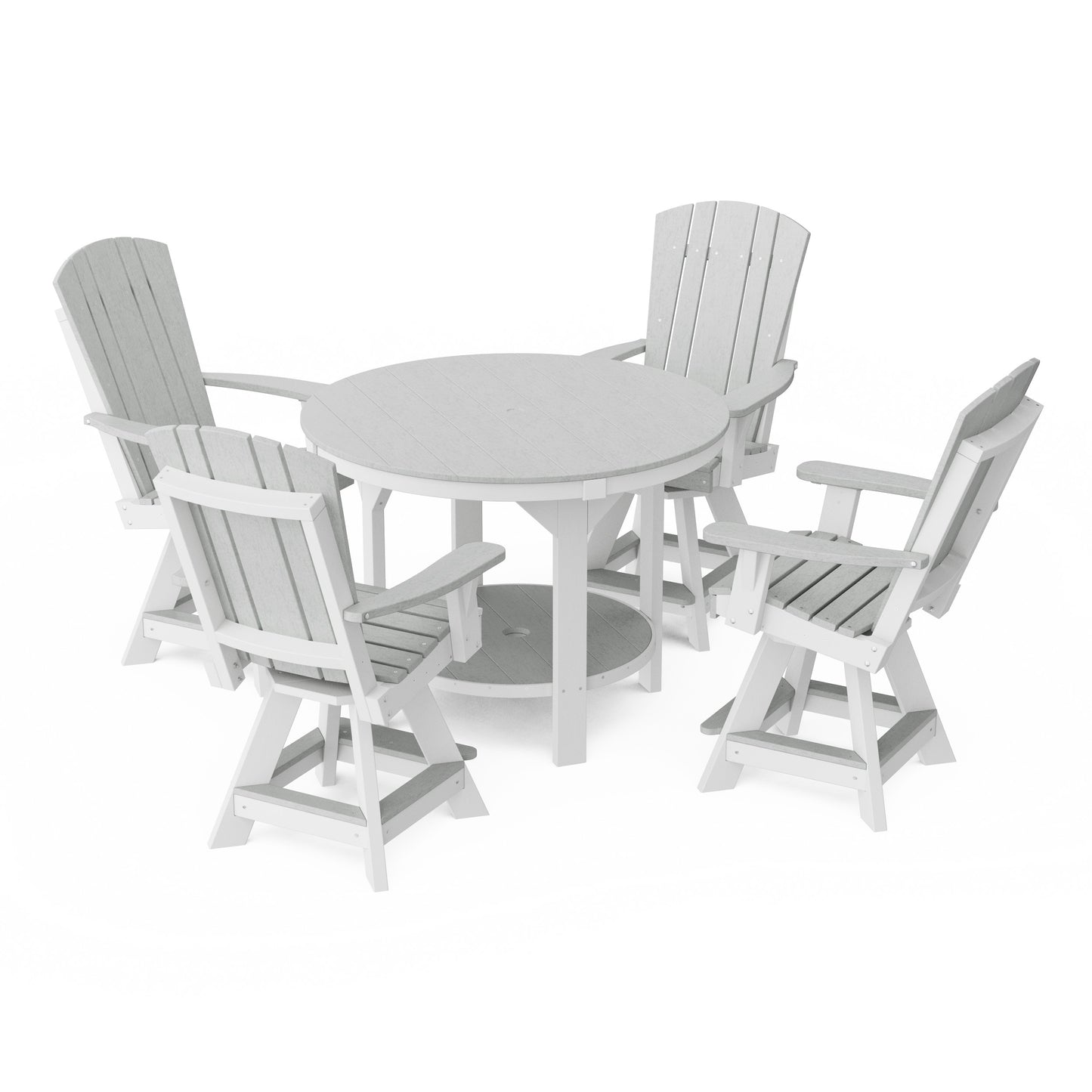 Heritage 5-Piece Round Counter Height Dining Set with Swivel Chairs