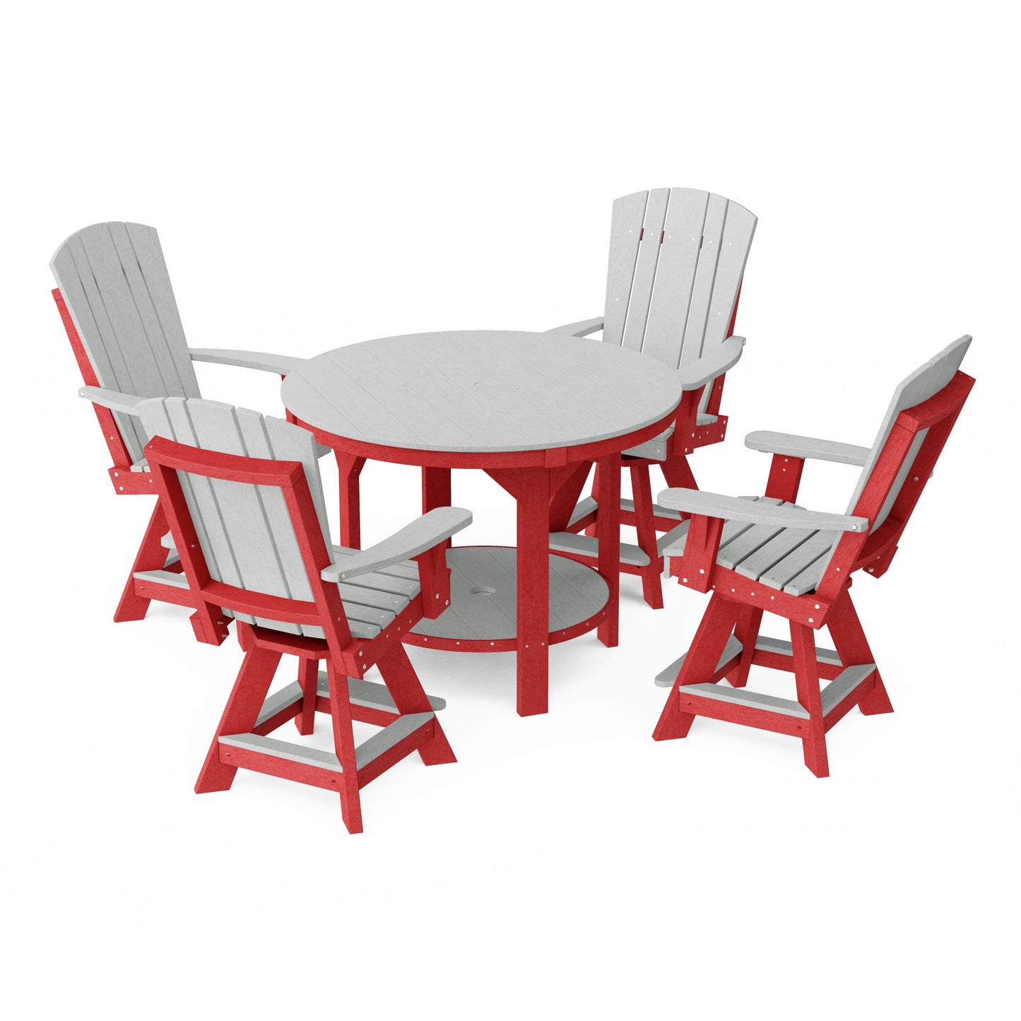 Heritage 5-Piece Round Counter Height Dining Set with Swivel Chairs