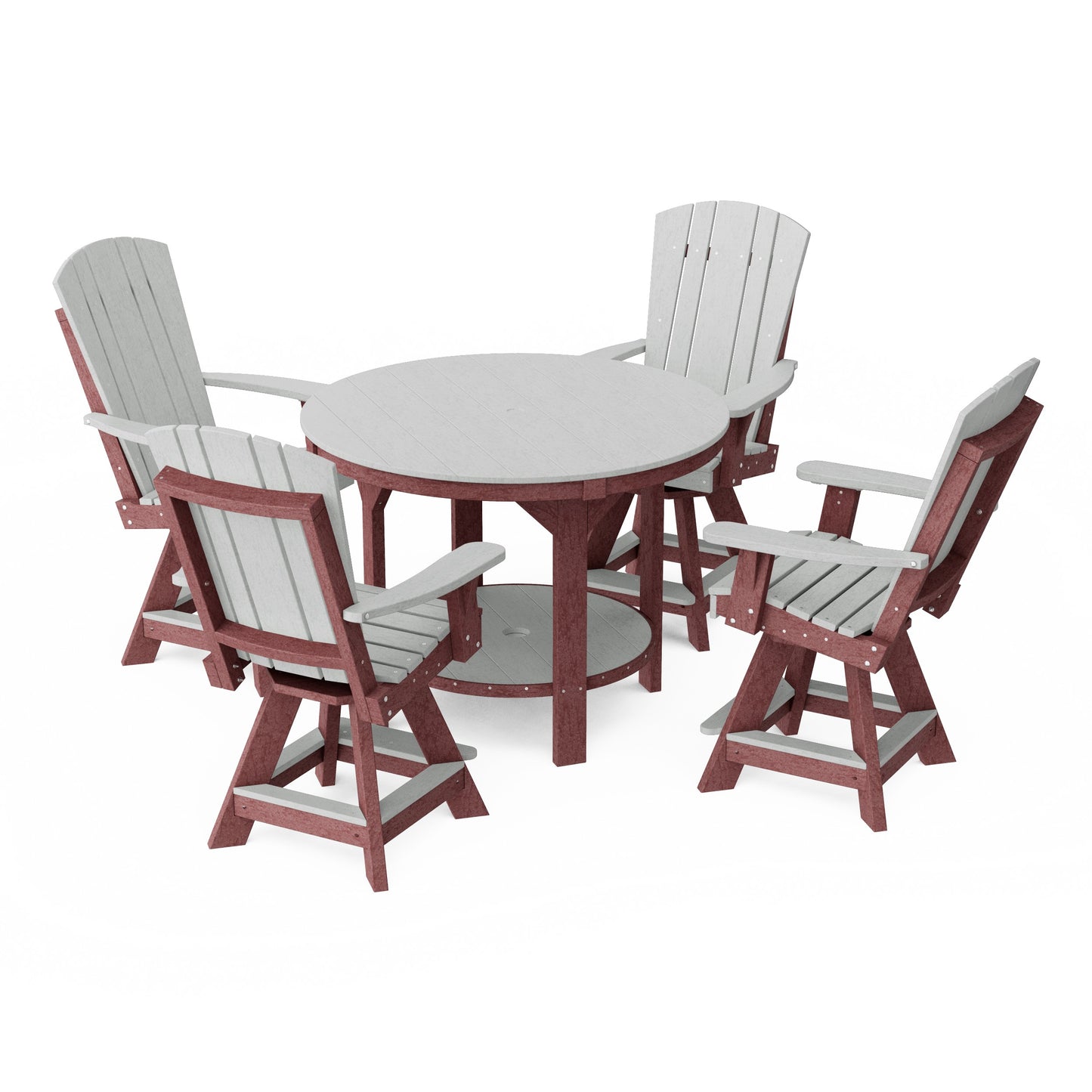 Heritage 5-Piece Round Counter Height Dining Set with Swivel Chairs