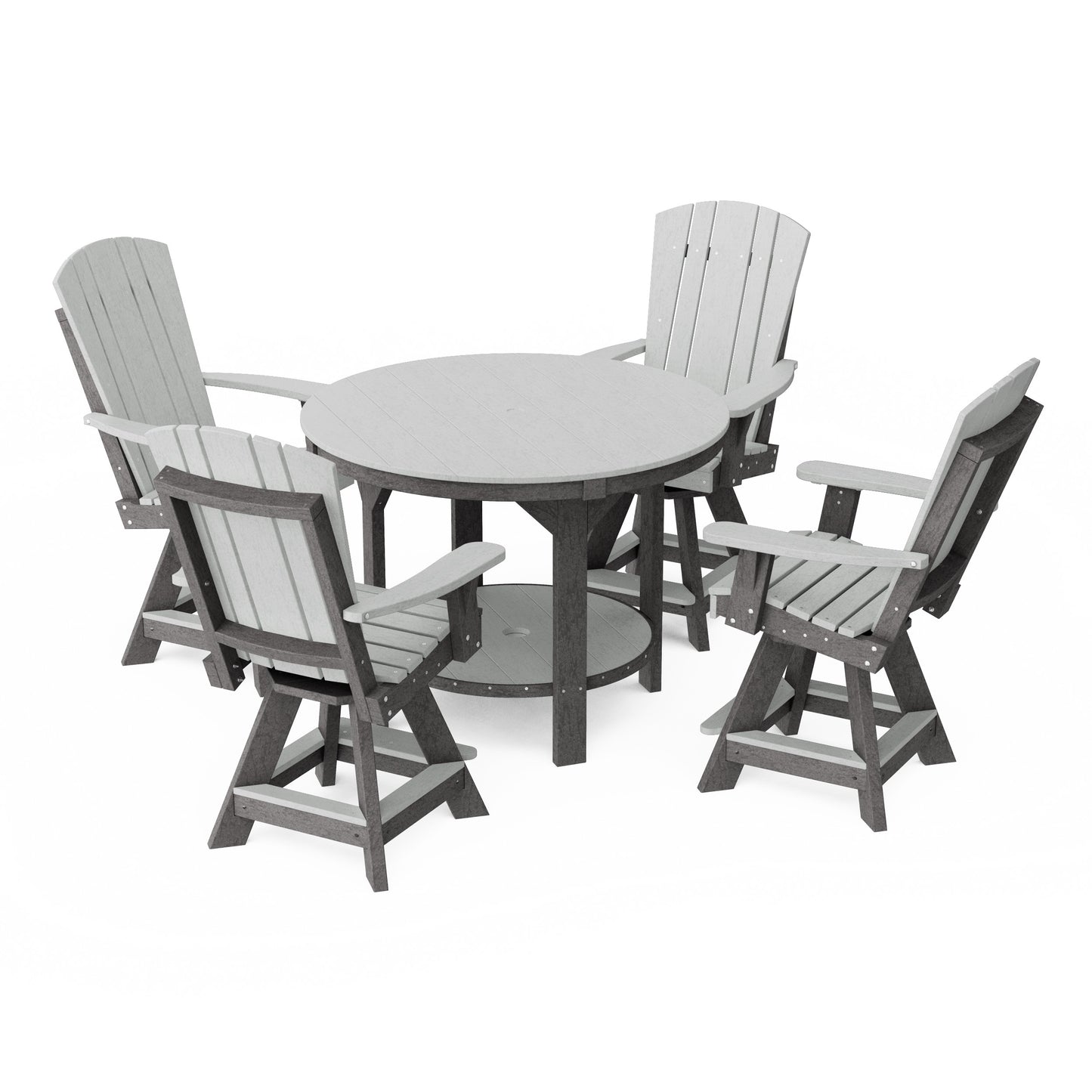 Heritage 5-Piece Round Counter Height Dining Set with Swivel Chairs
