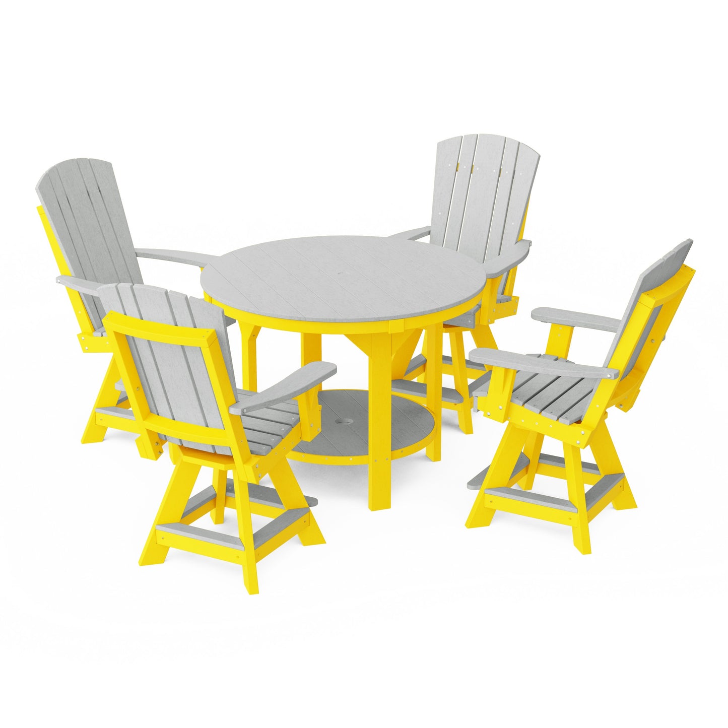 Heritage 5-Piece Round Counter Height Dining Set with Swivel Chairs