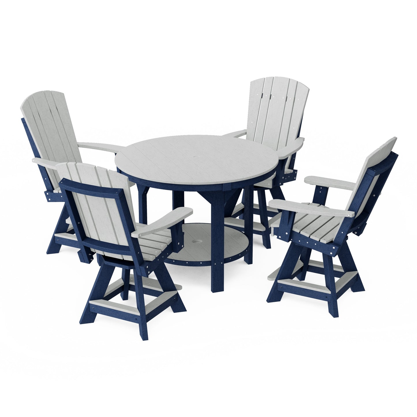 Heritage 5-Piece Round Counter Height Dining Set with Swivel Chairs