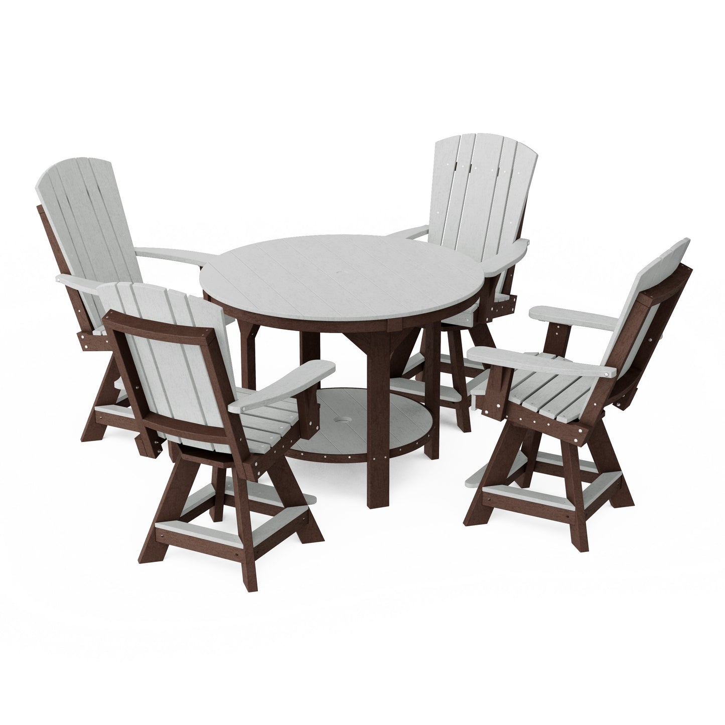 Heritage 5-Piece Round Counter Height Dining Set with Swivel Chairs