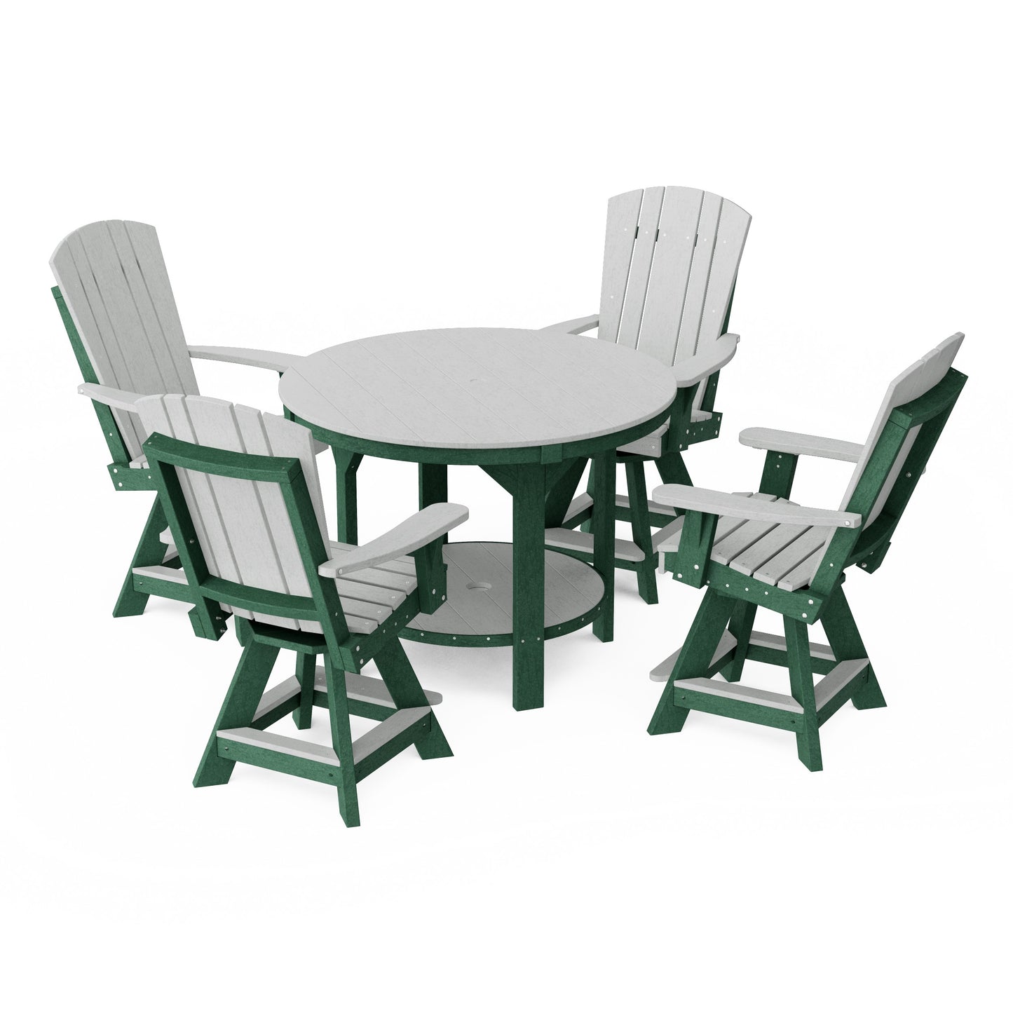 Heritage 5-Piece Round Counter Height Dining Set with Swivel Chairs