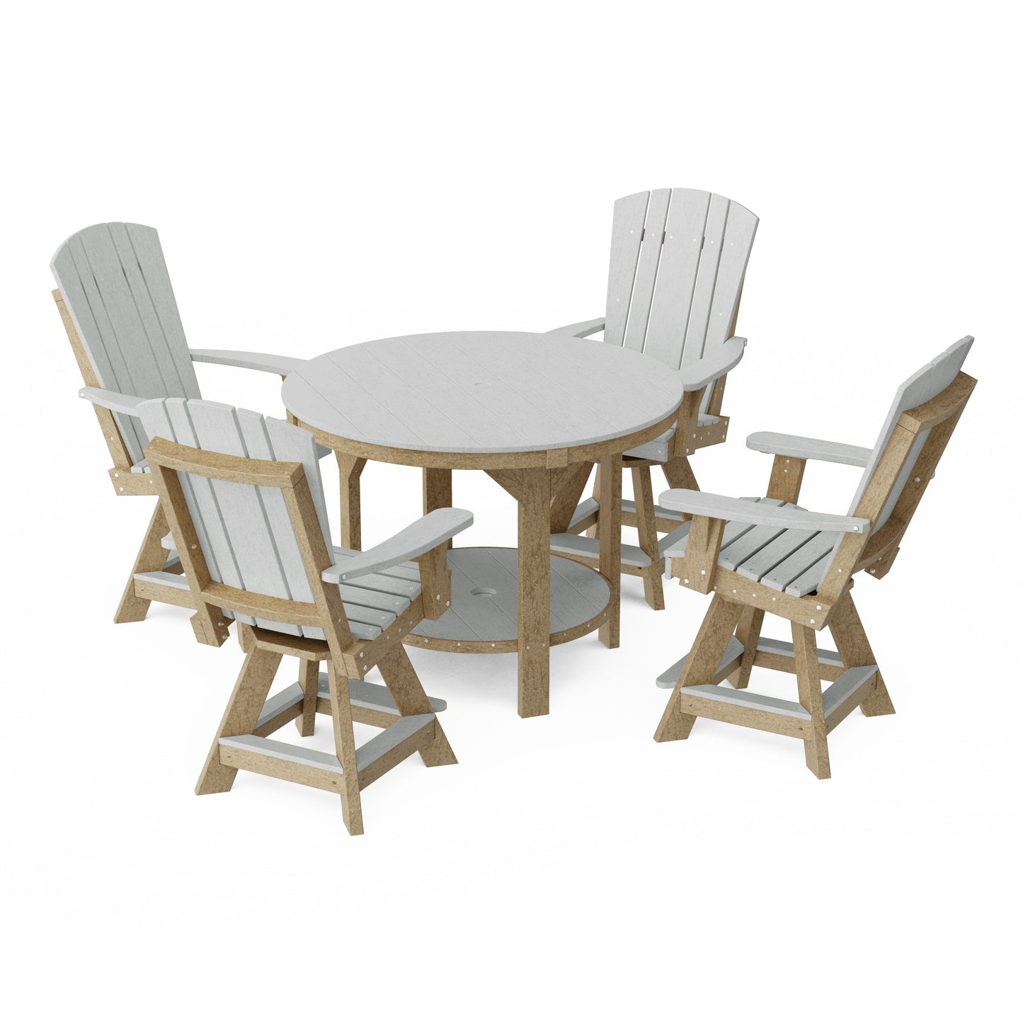 Heritage 5-Piece Round Counter Height Dining Set with Swivel Chairs