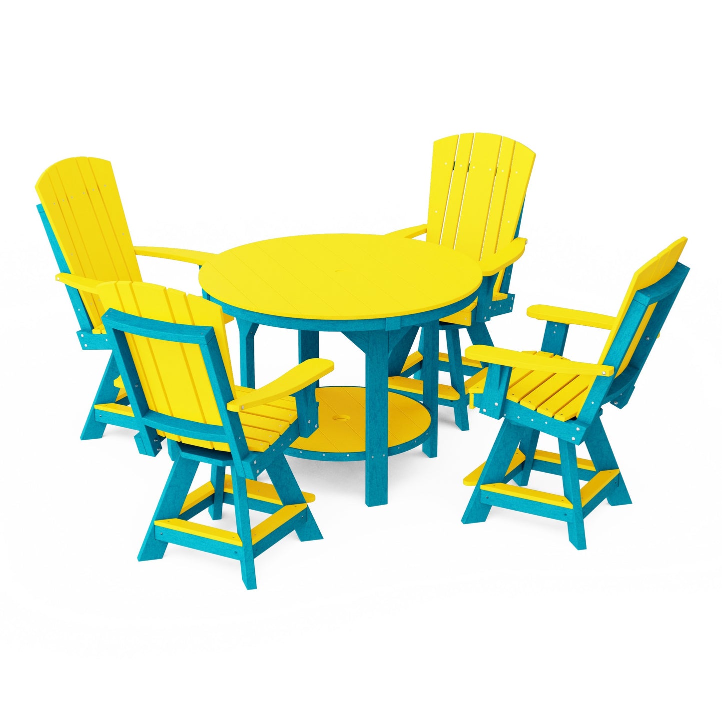 Heritage 5-Piece Round Counter Height Dining Set with Swivel Chairs