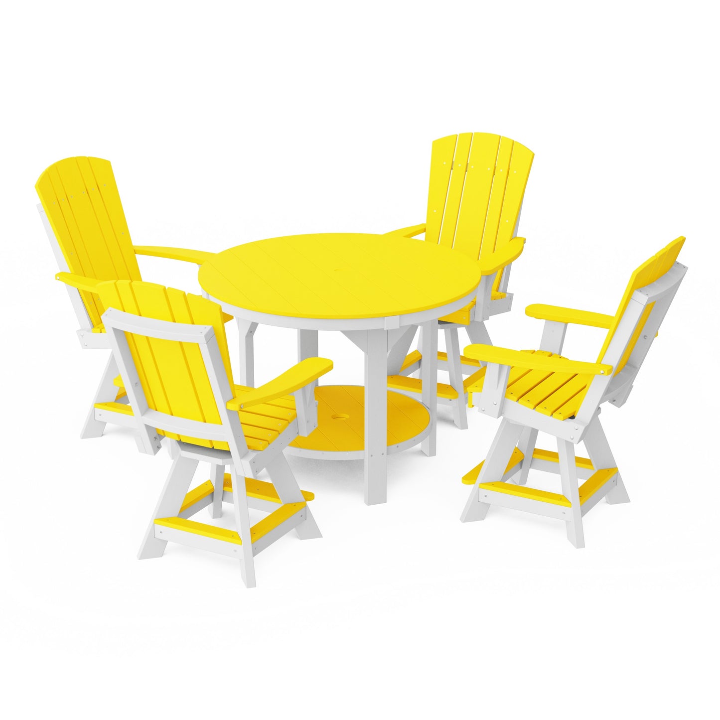 Heritage 5-Piece Round Counter Height Dining Set with Swivel Chairs