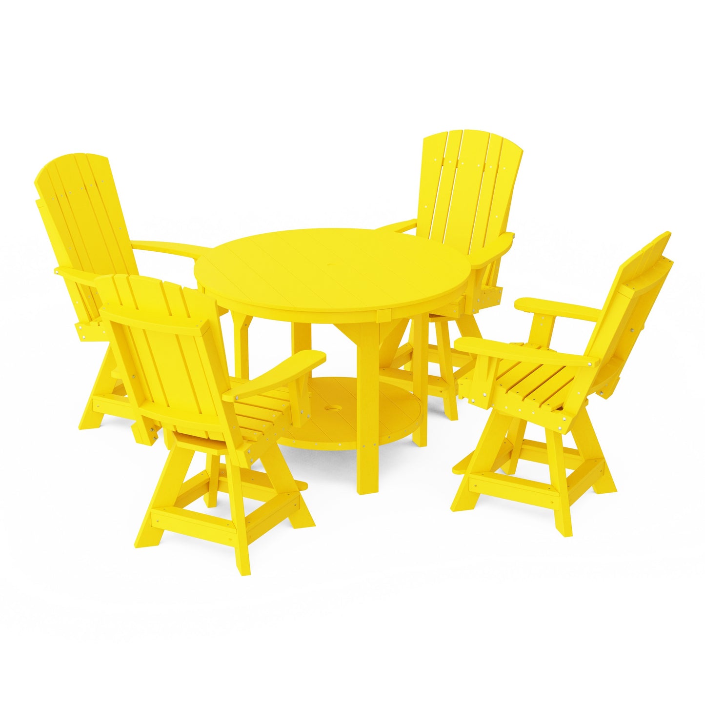 Heritage 5-Piece Round Counter Height Dining Set with Swivel Chairs