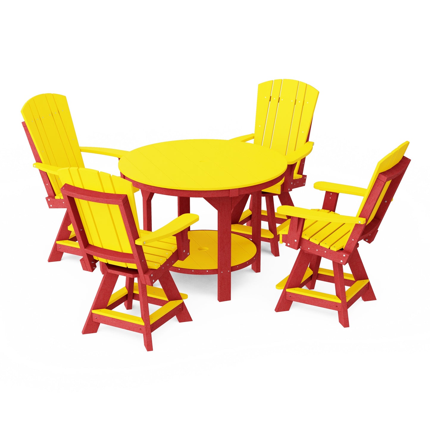 Heritage 5-Piece Round Counter Height Dining Set with Swivel Chairs