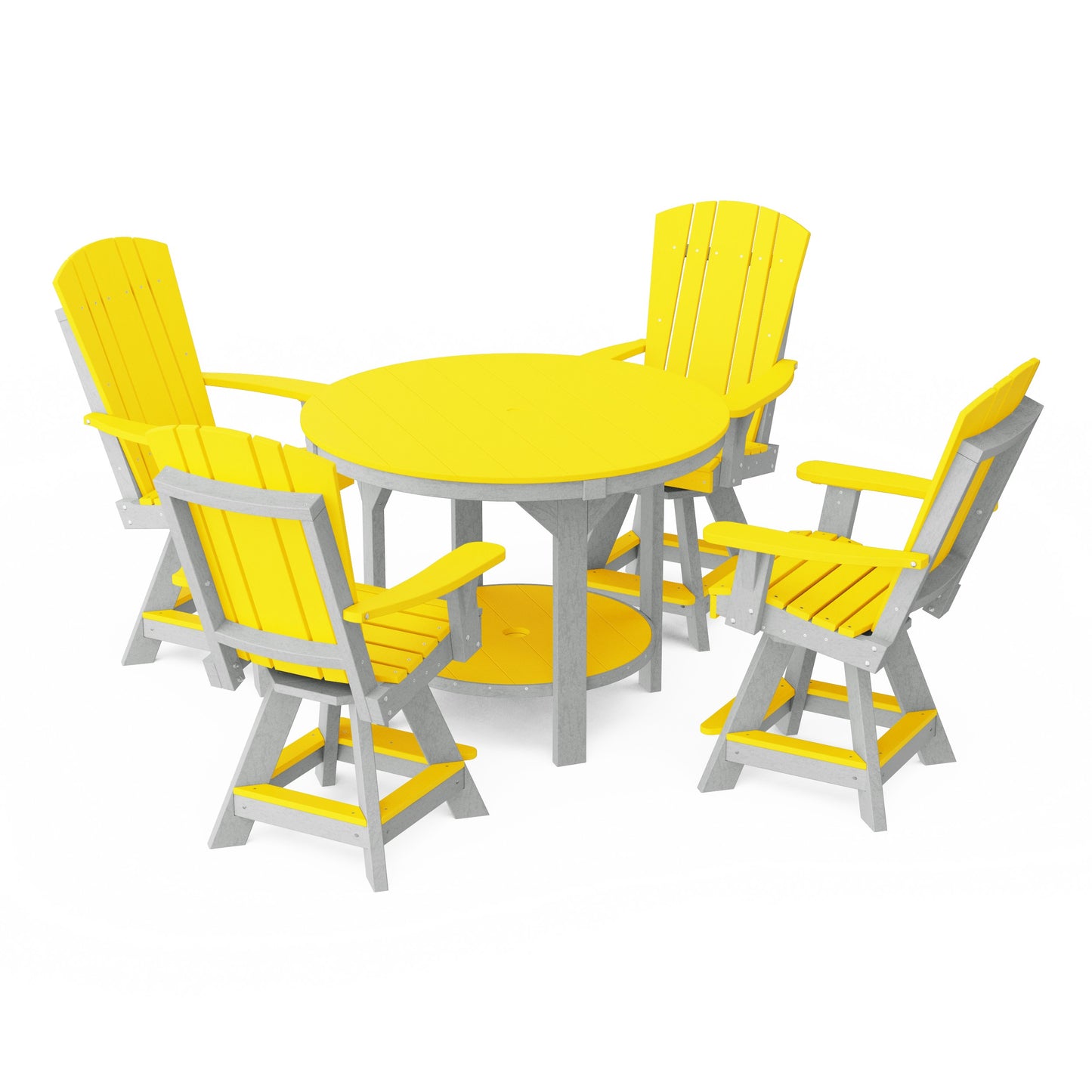 Heritage 5-Piece Round Counter Height Dining Set with Swivel Chairs