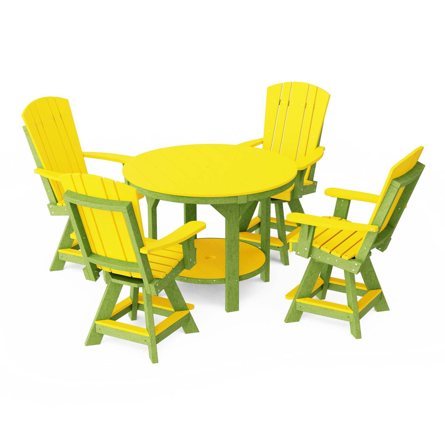 Heritage 5-Piece Round Counter Height Dining Set with Swivel Chairs