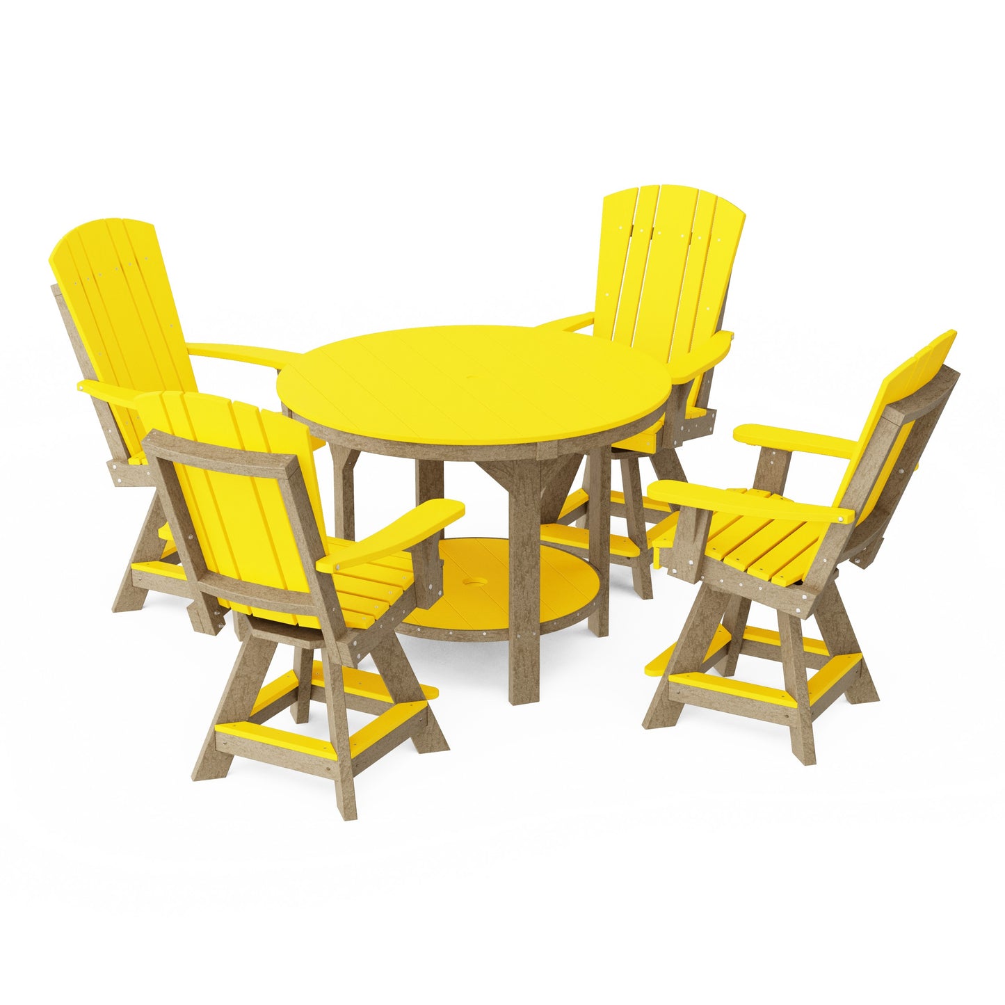 Heritage 5-Piece Round Counter Height Dining Set with Swivel Chairs