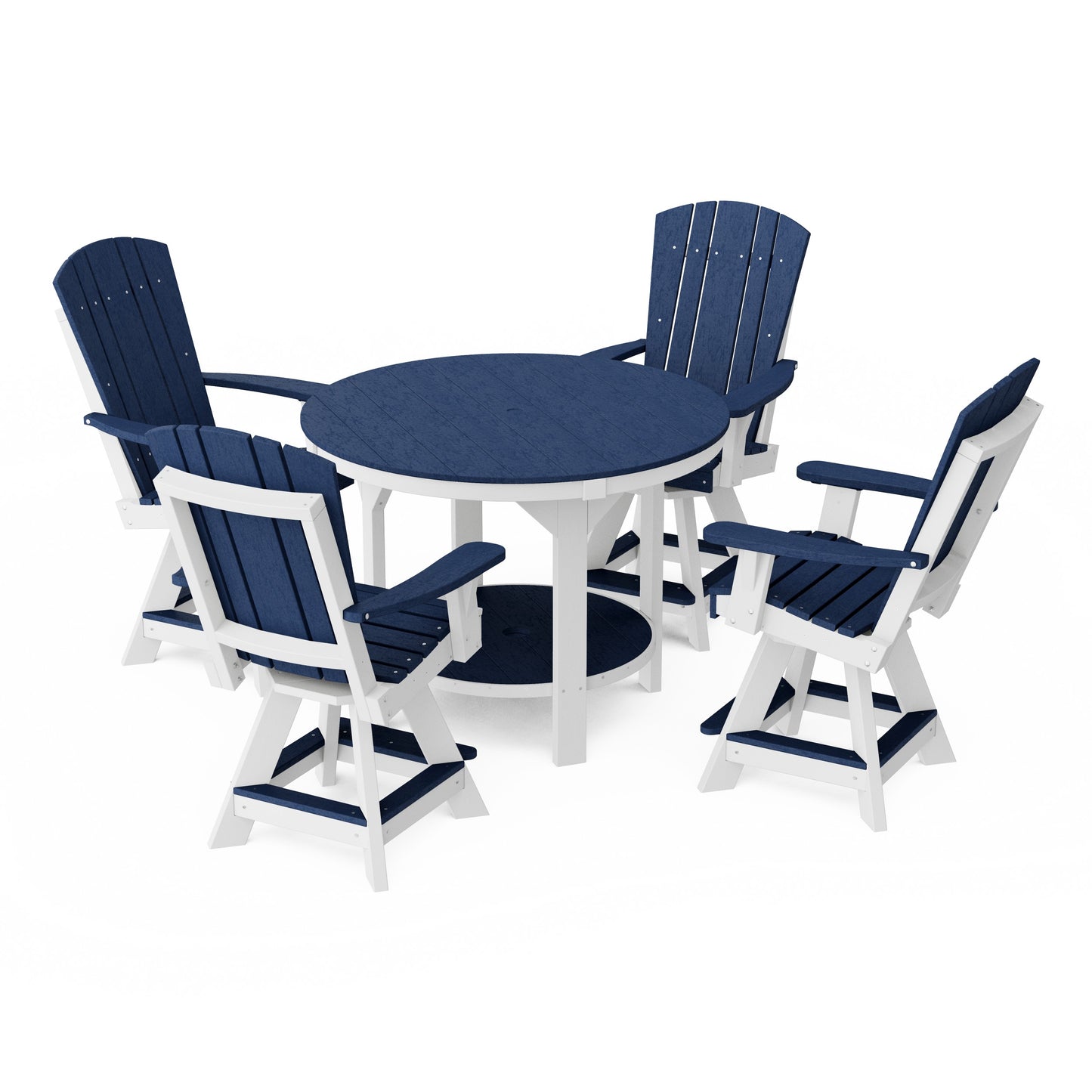 Heritage 5-Piece Round Counter Height Dining Set with Swivel Chairs