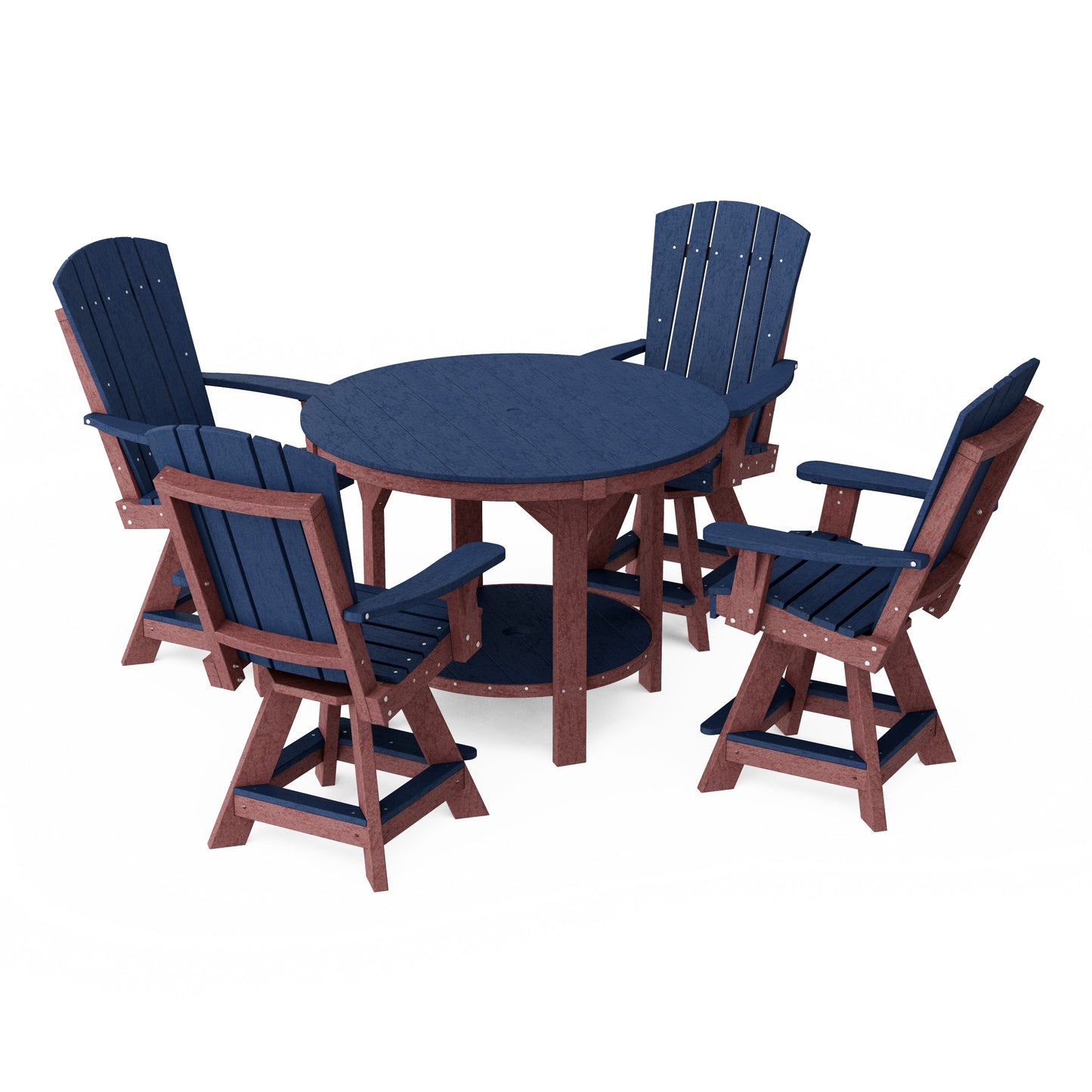 Heritage 5-Piece Round Counter Height Dining Set with Swivel Chairs