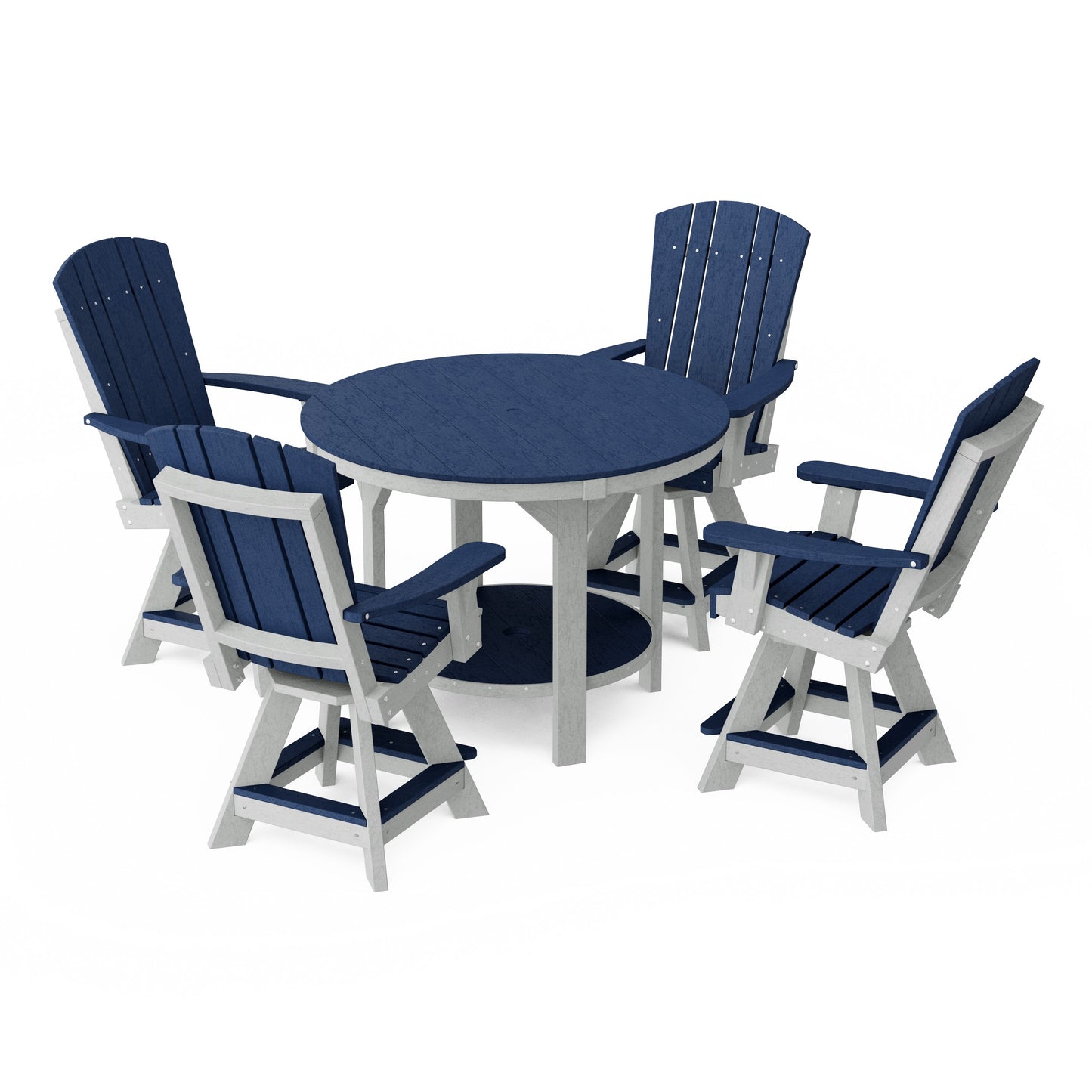 Heritage 5-Piece Round Counter Height Dining Set with Swivel Chairs