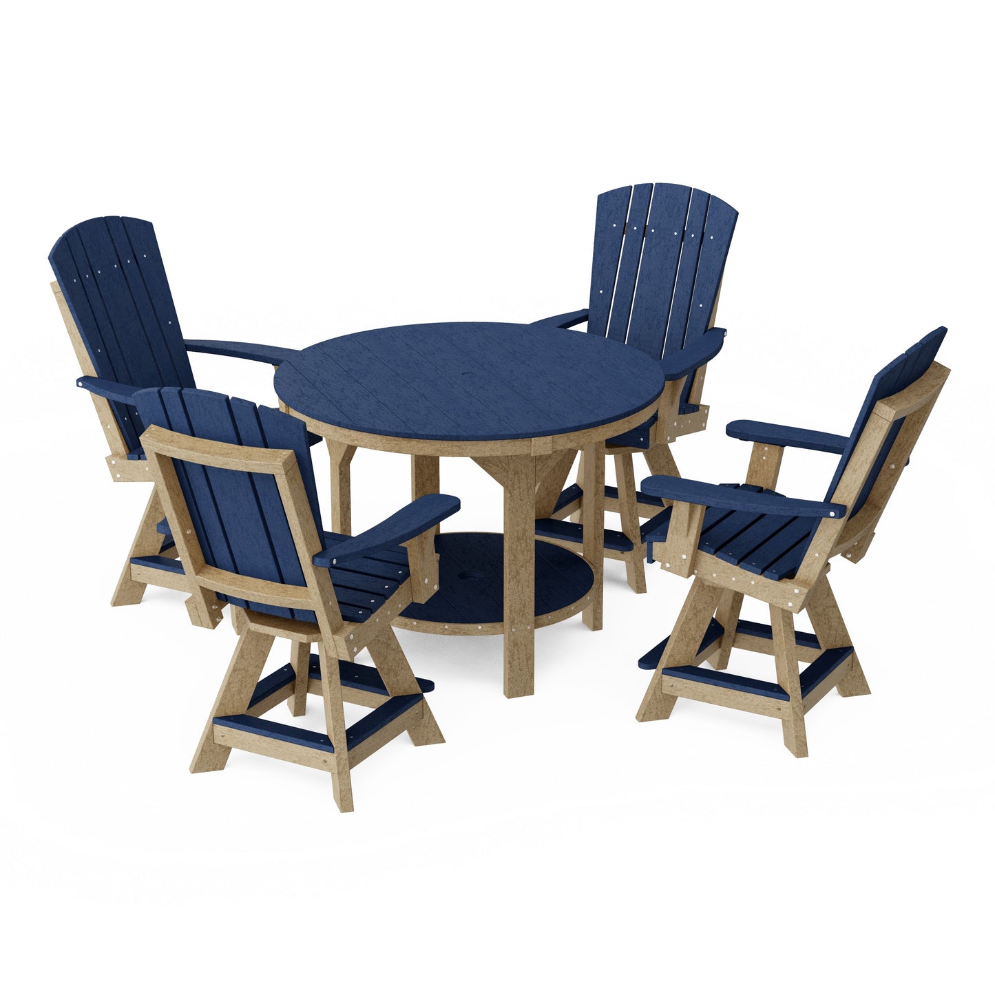Heritage 5-Piece Round Counter Height Dining Set with Swivel Chairs