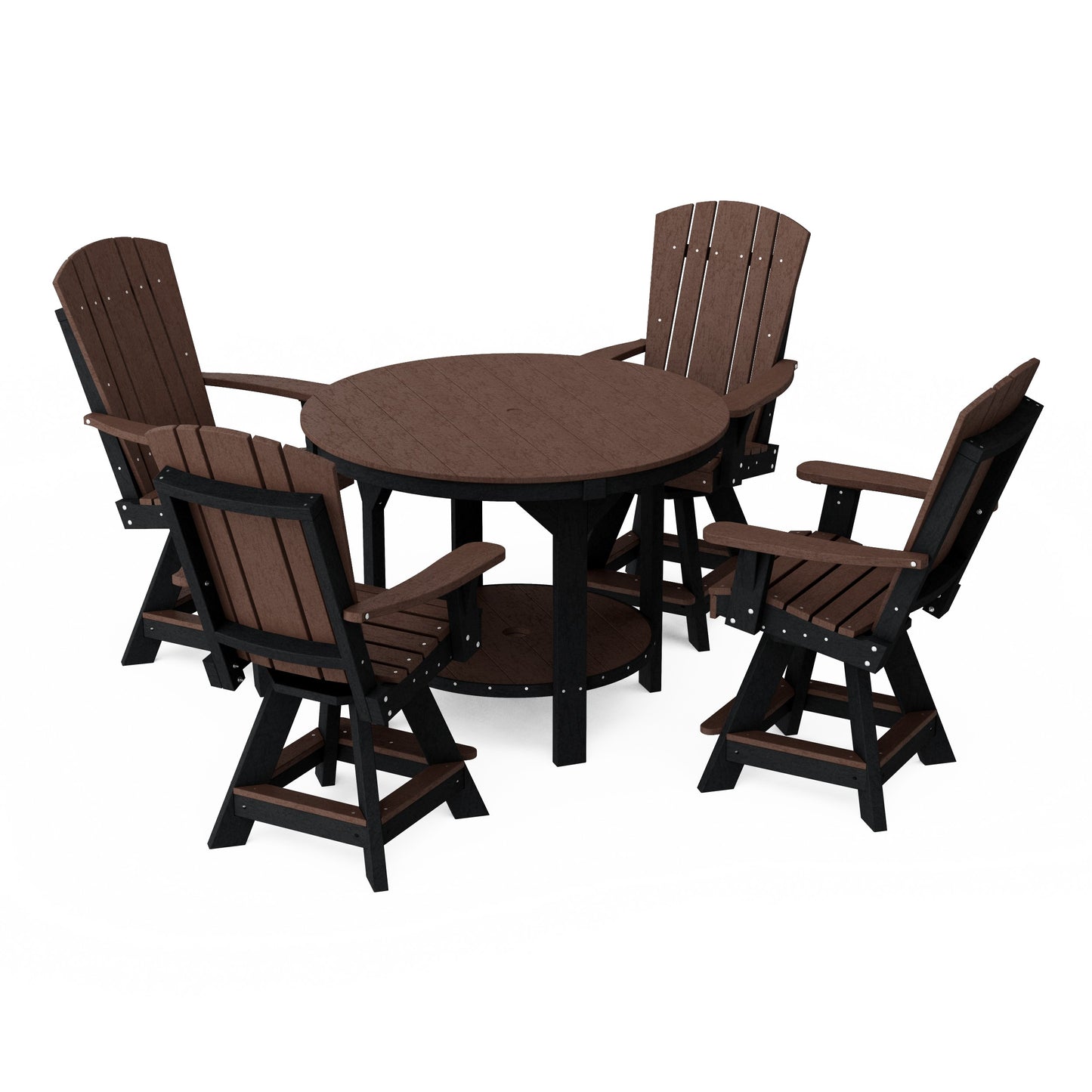 Heritage 5-Piece Round Counter Height Dining Set with Swivel Chairs