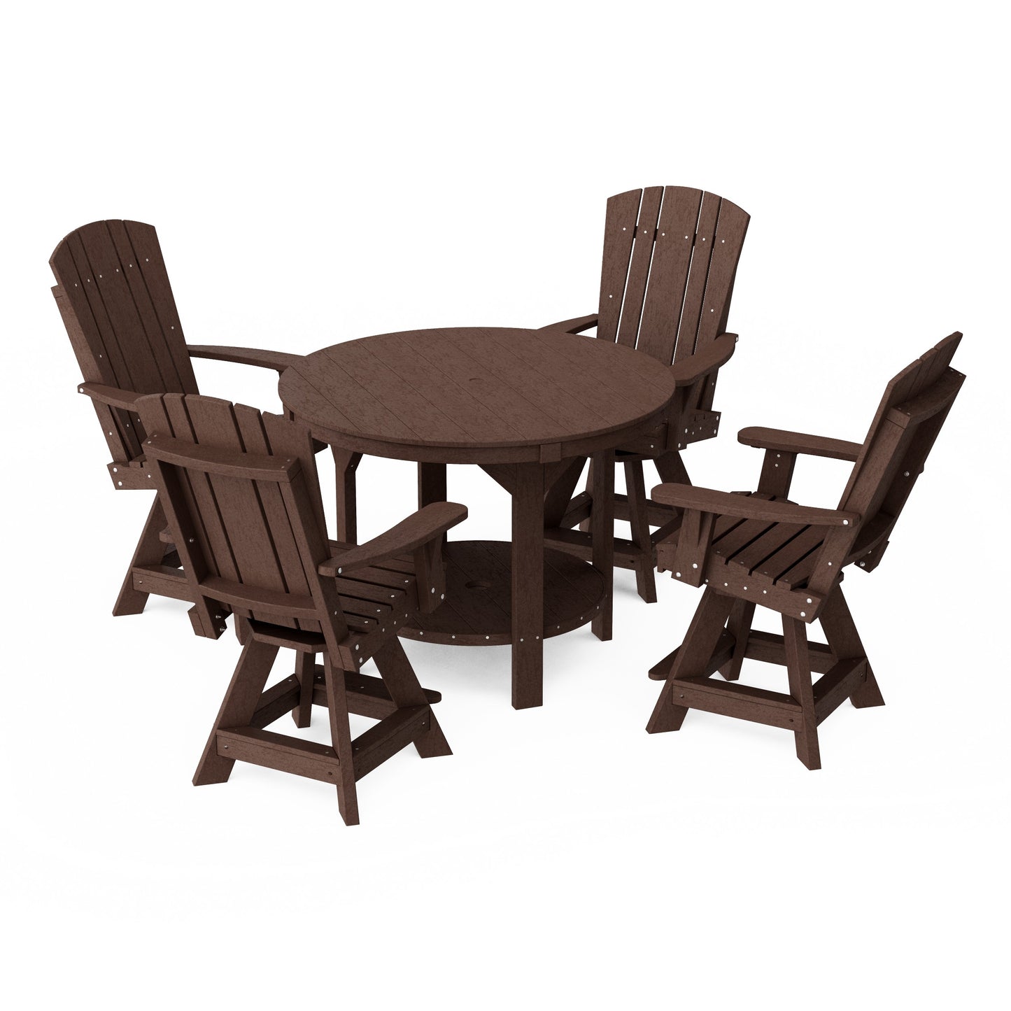 Heritage 5-Piece Round Counter Height Dining Set with Swivel Chairs