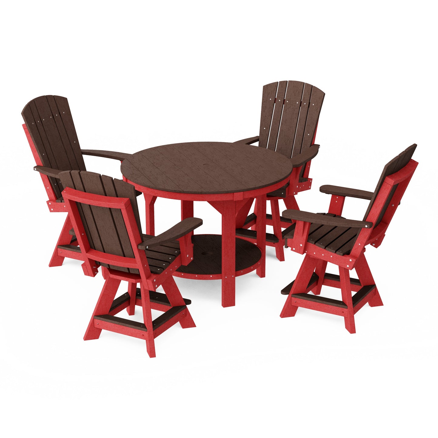 Heritage 5-Piece Round Counter Height Dining Set with Swivel Chairs