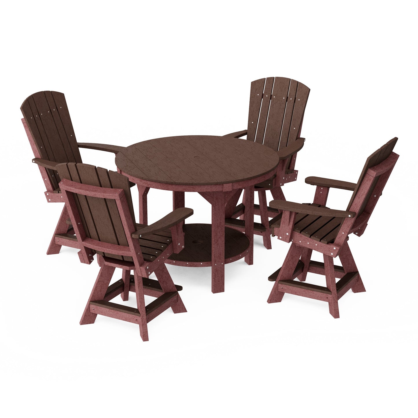 Heritage 5-Piece Round Counter Height Dining Set with Swivel Chairs