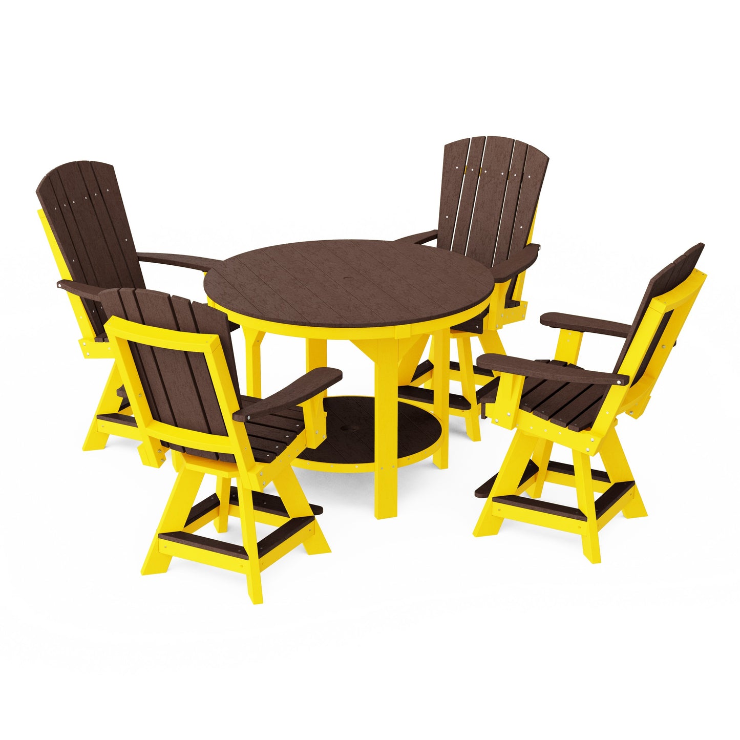 Heritage 5-Piece Round Counter Height Dining Set with Swivel Chairs